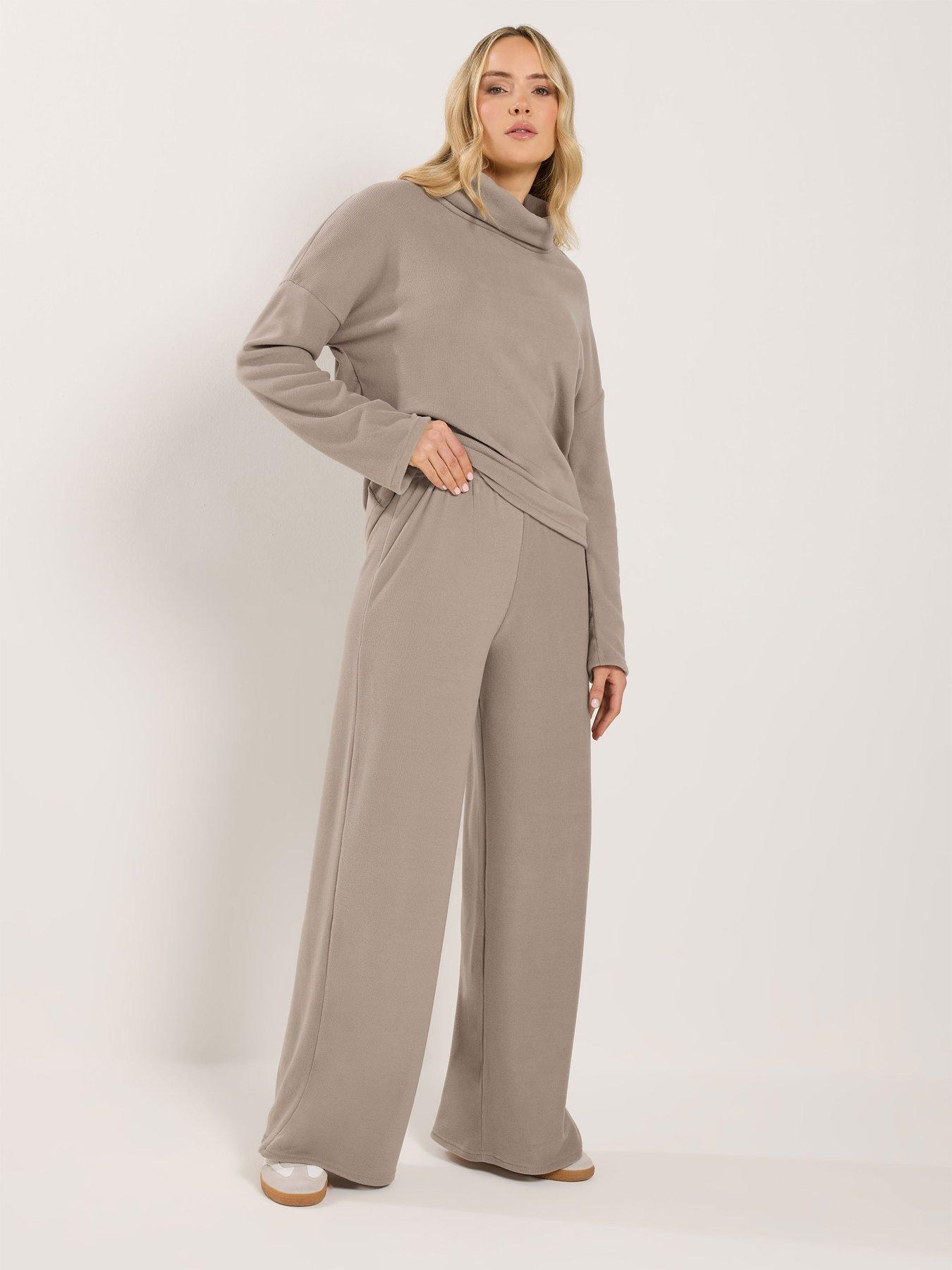 Image 3 of 5 of Long Tall Sally Tall Brushed Rib Wide Leg Trouser