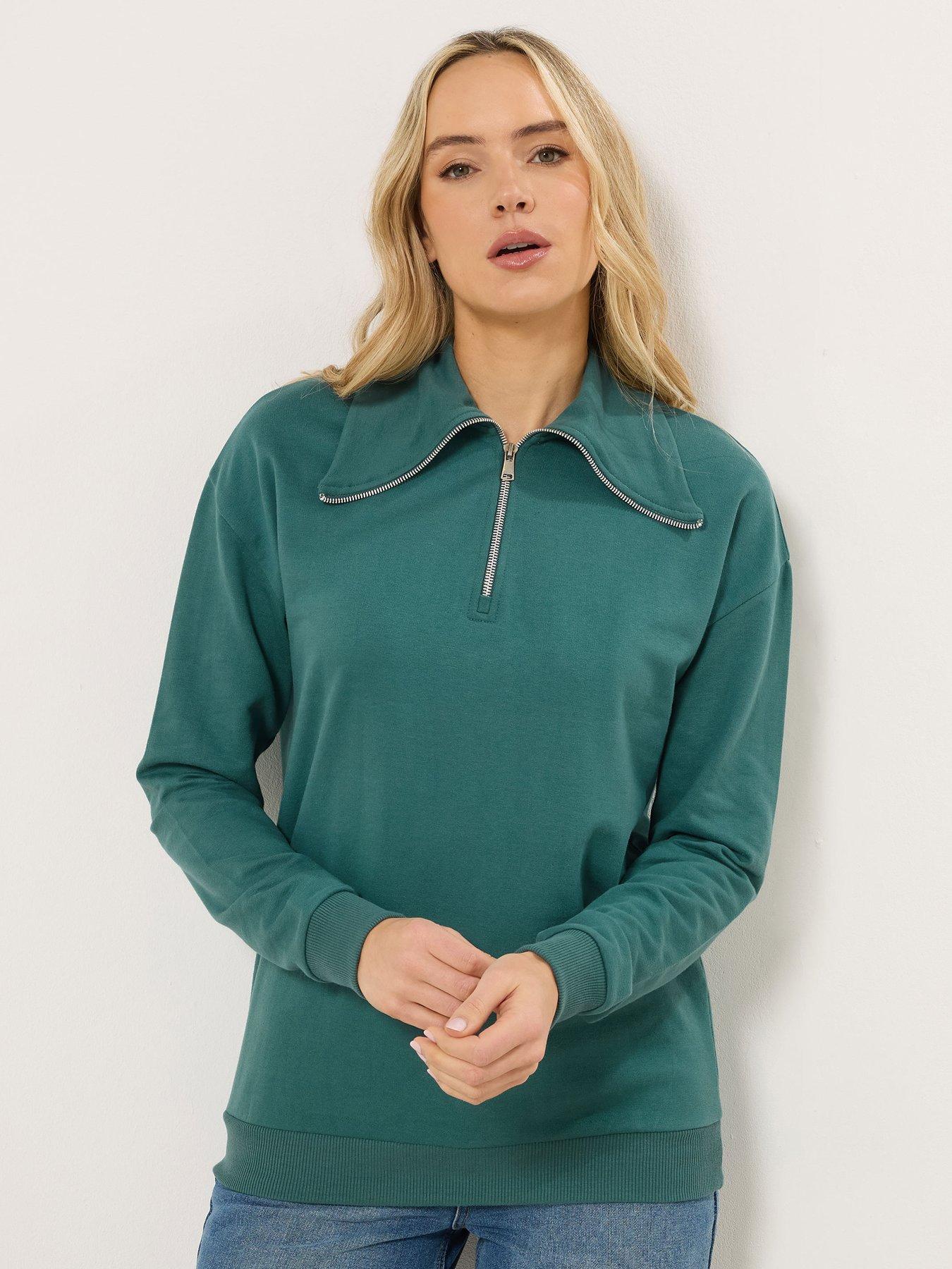 Long Tall Sally Tall Zip Neck Collar Sweatshirt