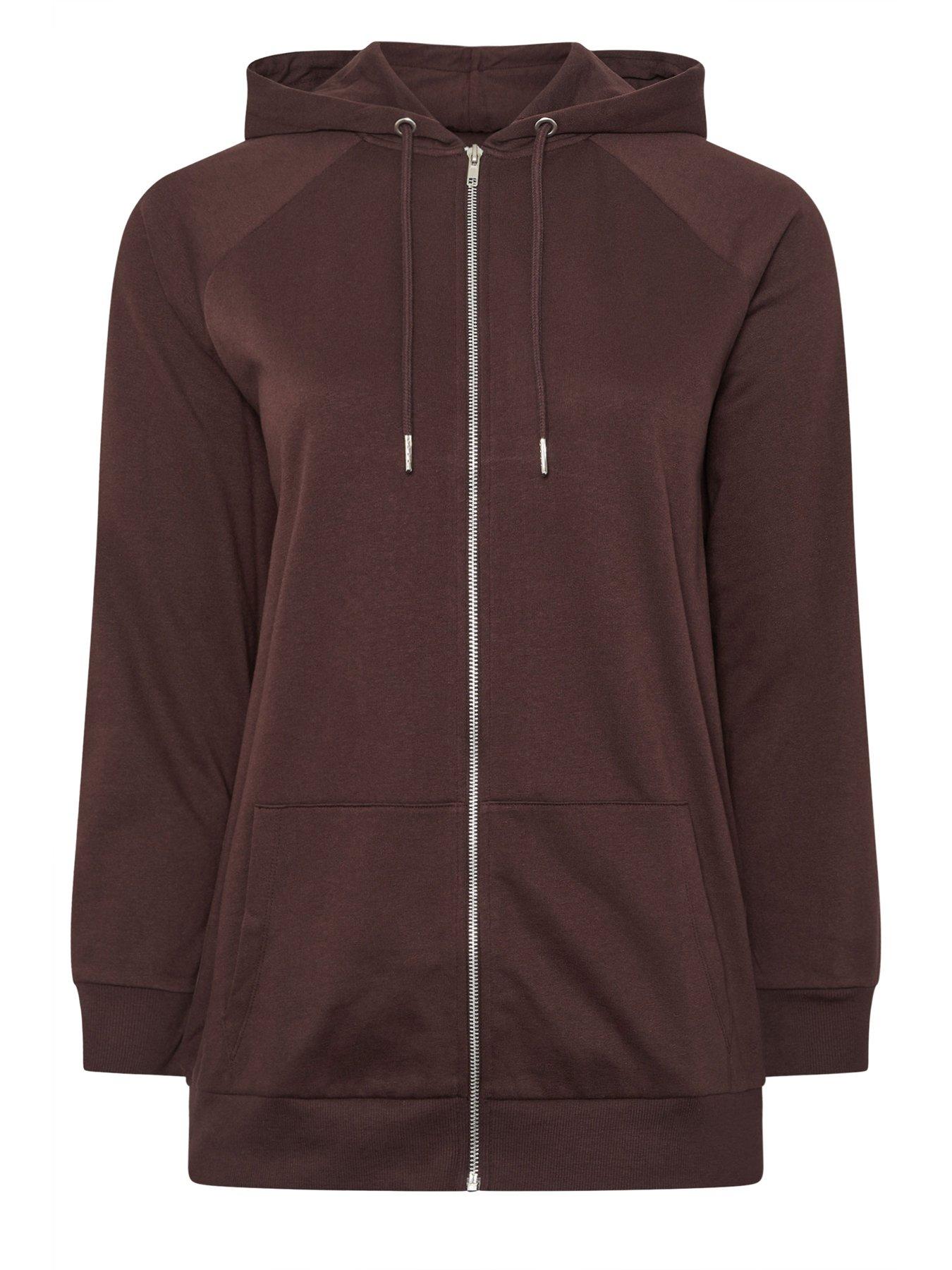 Image 5 of 5 of Yours Curve Zip Through Hoodie - Brown