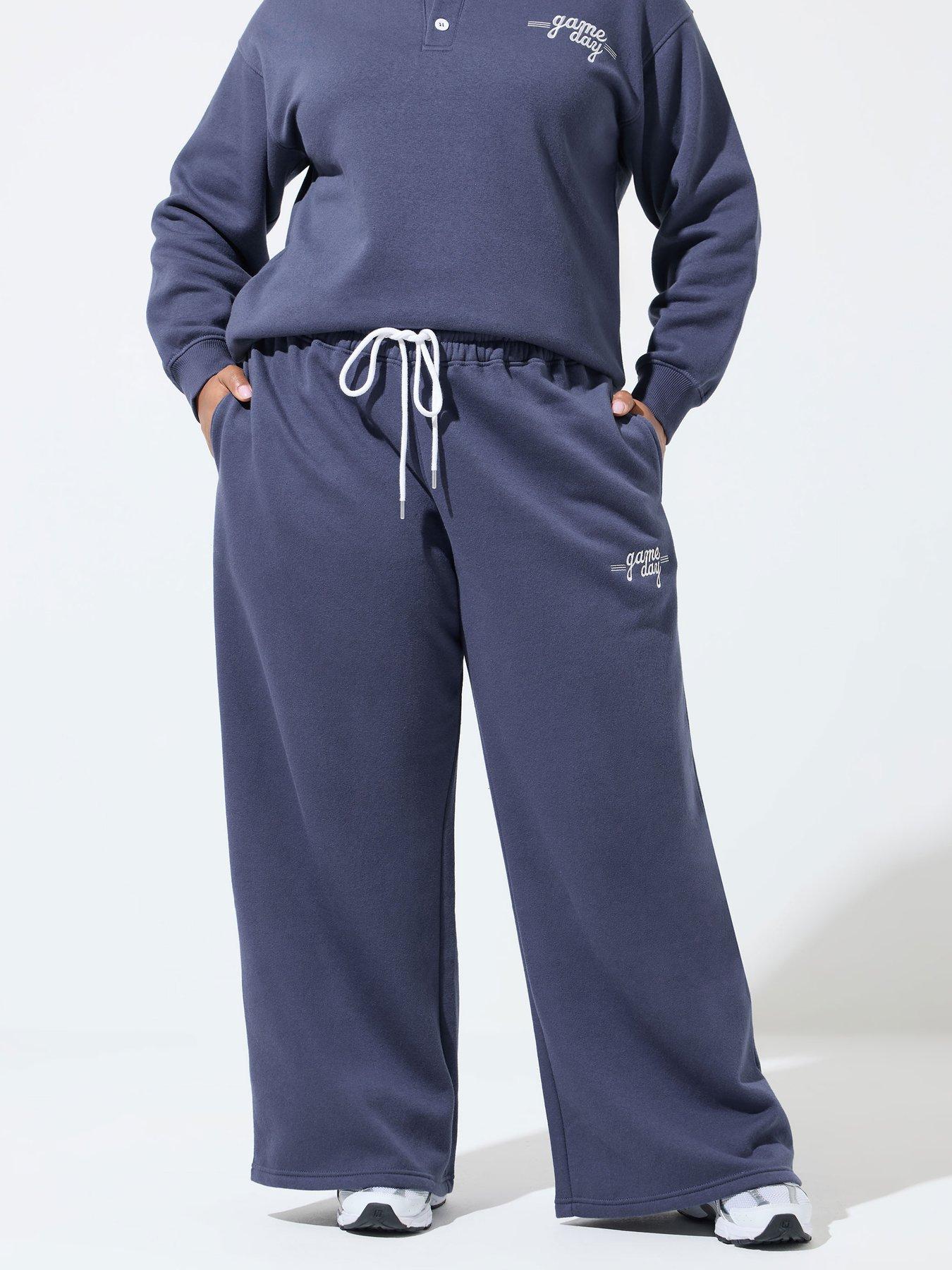 Yours Curve 'game Day' Embroidered Joggers