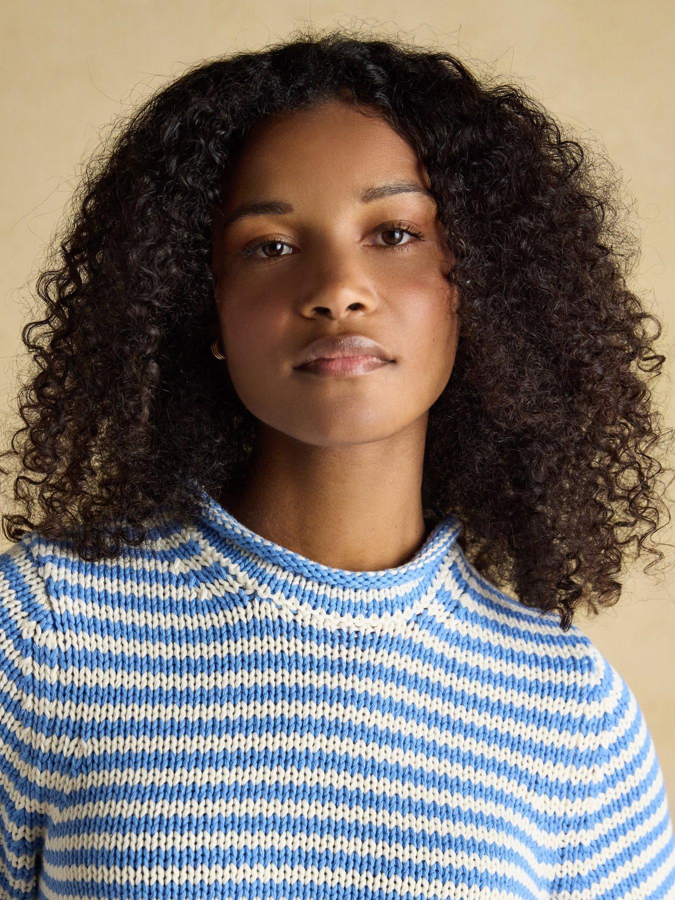 Image 5 of 5 of Joules Striped Cotton Knitted Crew Neck Jumper - Blue/White