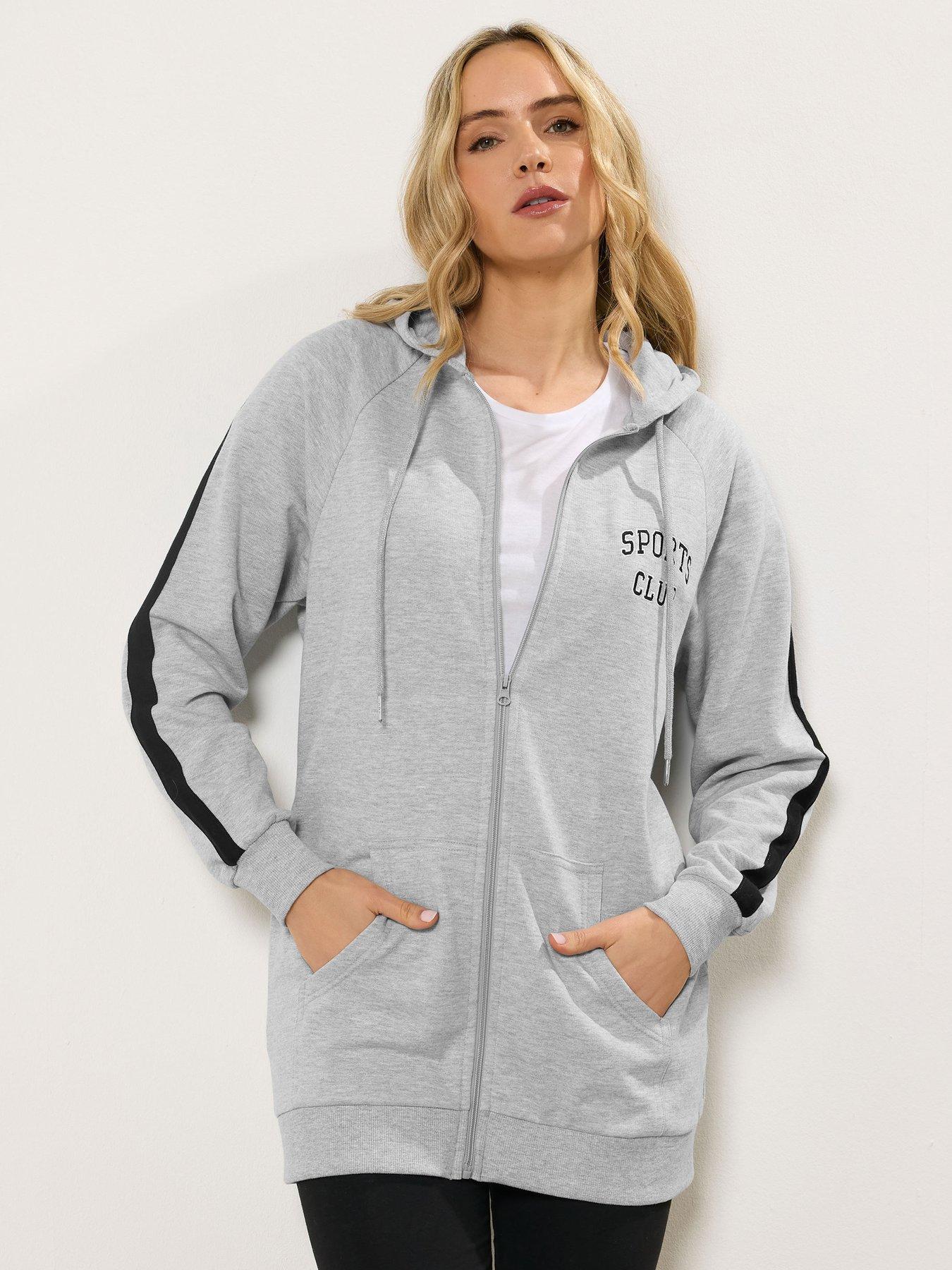 Long Tall Sally Tall Embroidered Longline Zip Through Sweatshirt