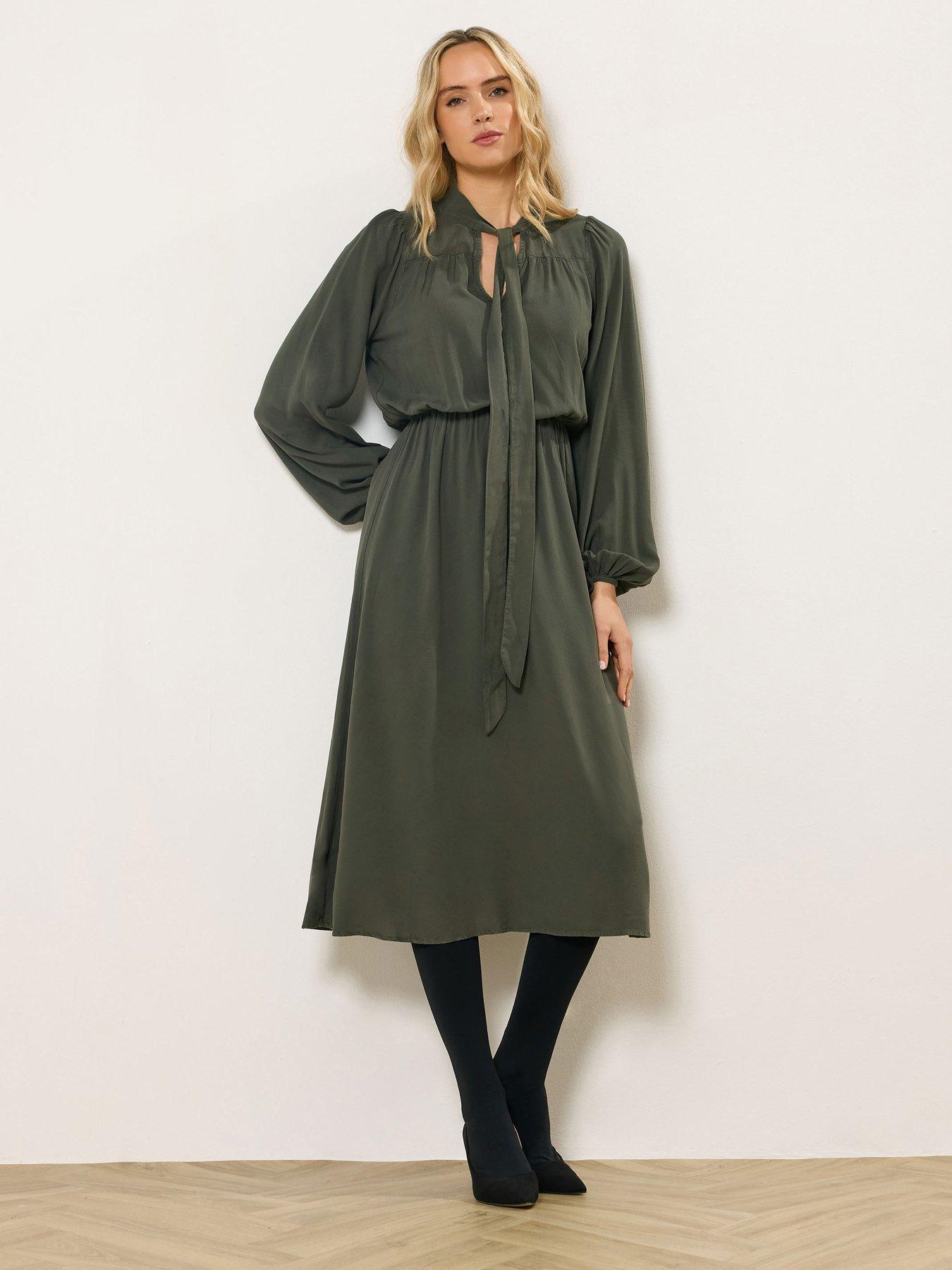 Long Tall Sally Tall Tie Neck Acid Wash Midi Dress