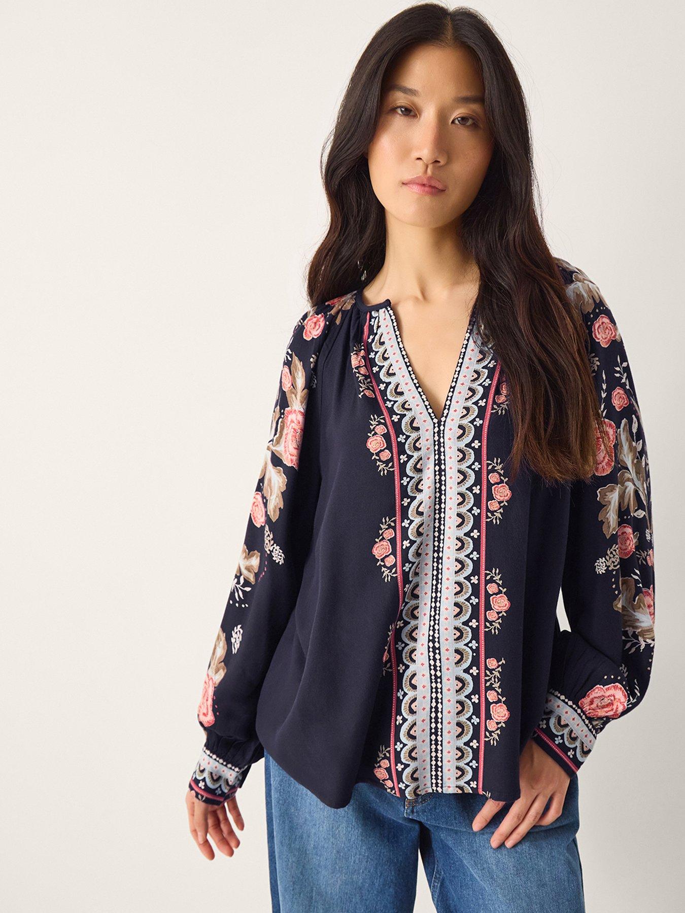 Image 1 of 5 of Monsoon Rosalie Print Blouse