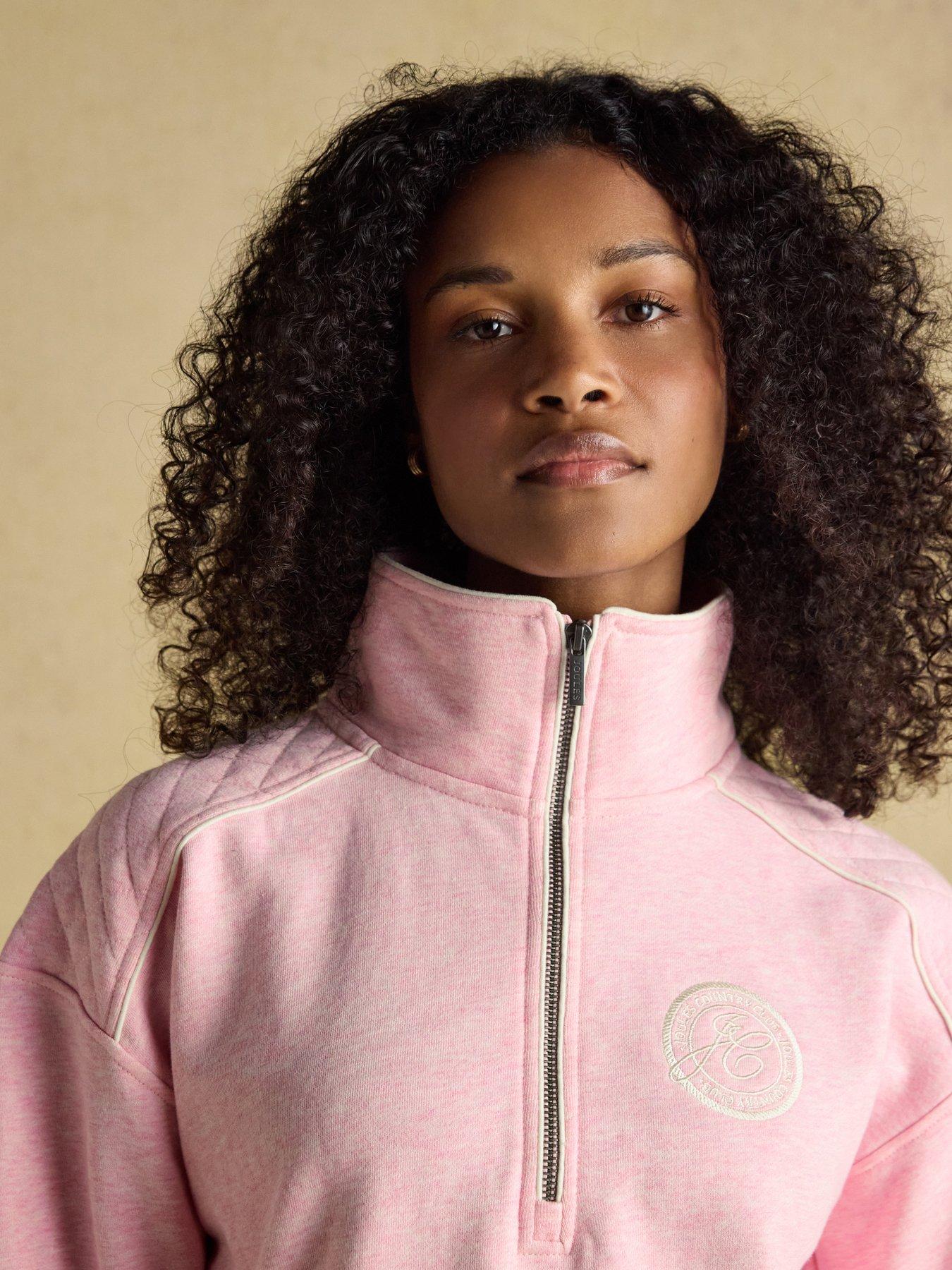 Image 7 of 7 of Joules Racquet Half Zip Sweatshirt - Pink