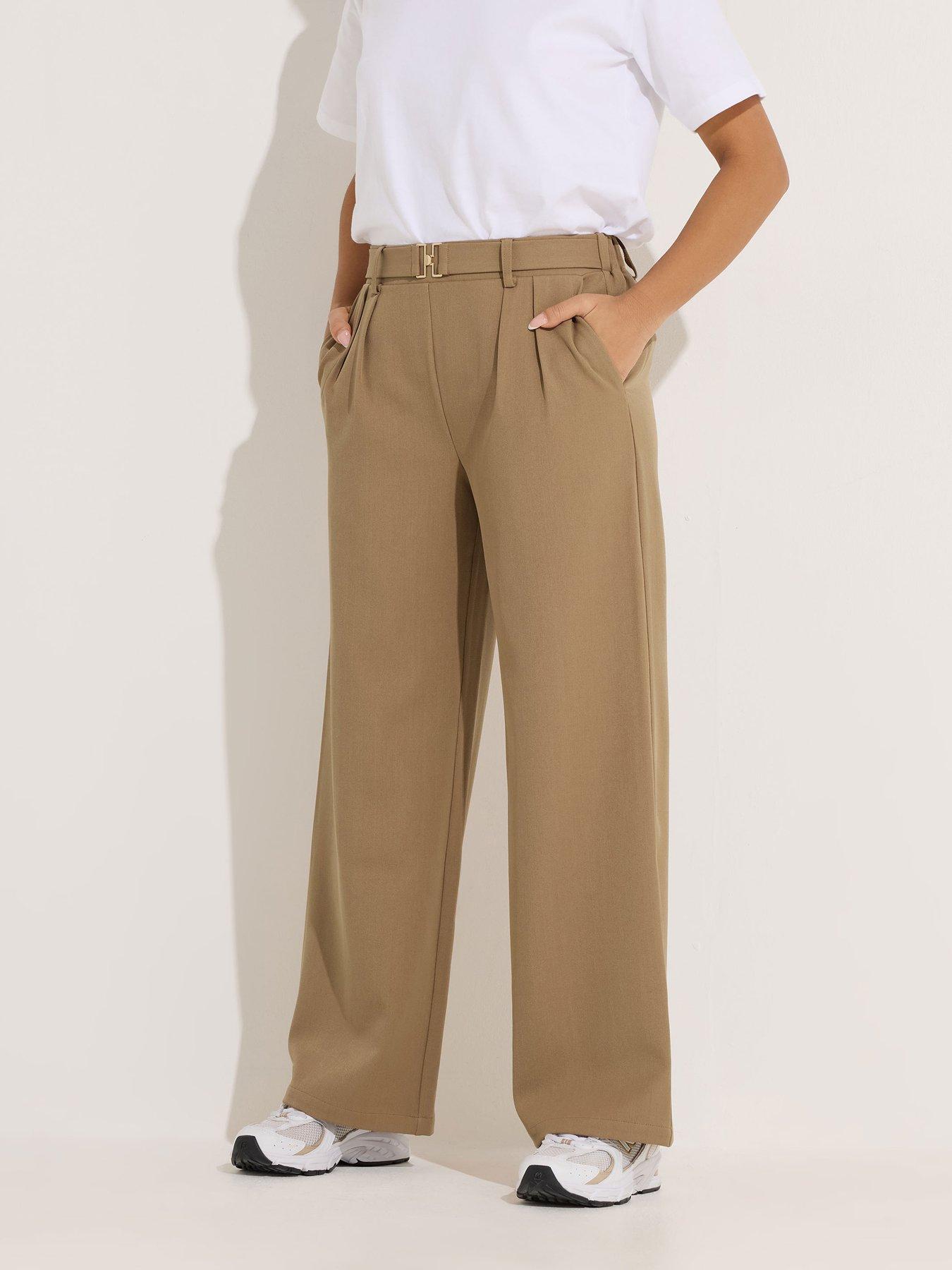 Image 4 of 6 of PixieGirl Petite Buckle Wide Leg Trousers