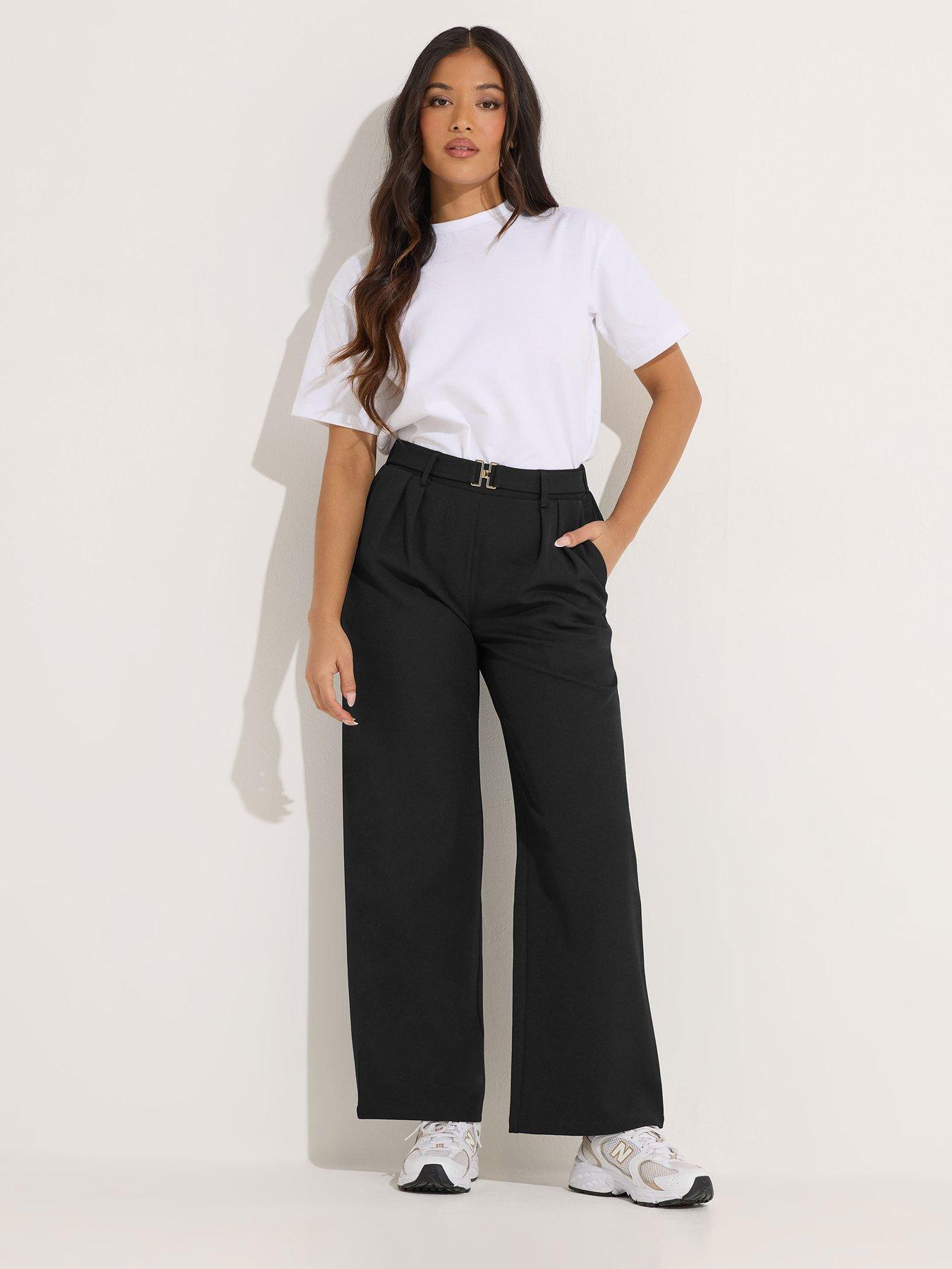 Image 3 of 5 of PixieGirl Petite Buckle Wide Leg Trousers