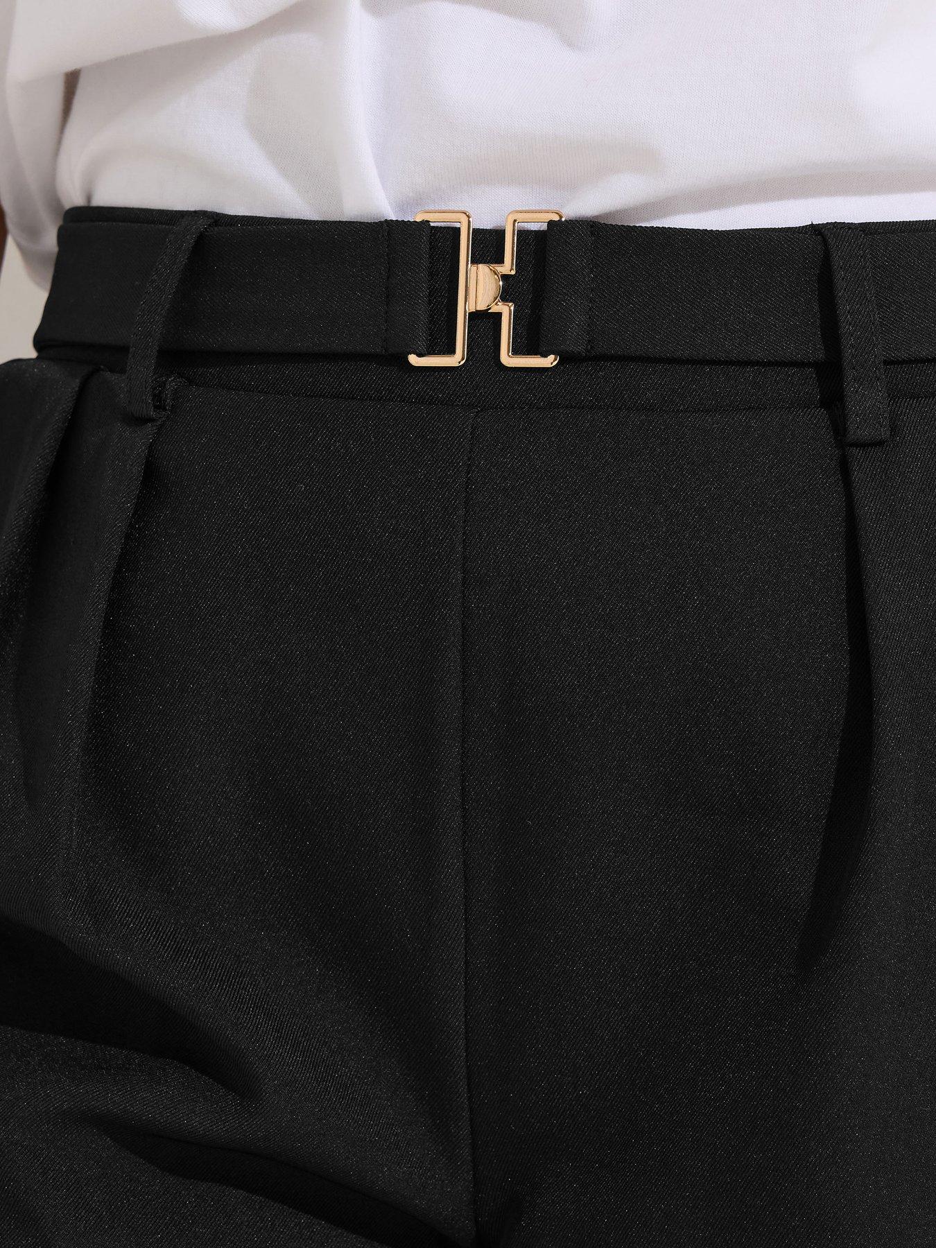 Image 4 of 5 of PixieGirl Petite Buckle Wide Leg Trousers