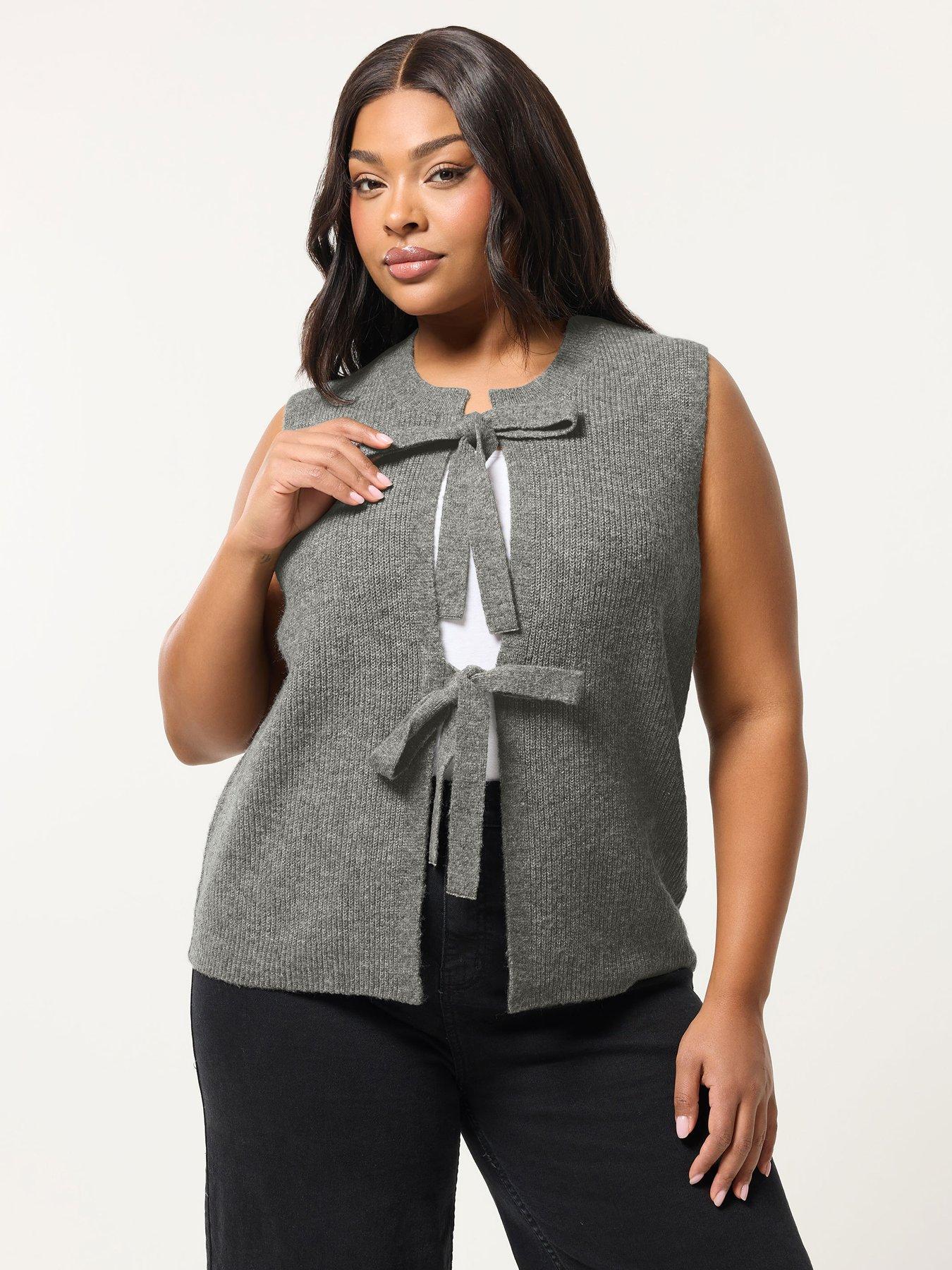 Yours Curve Double Tie Waistcoat