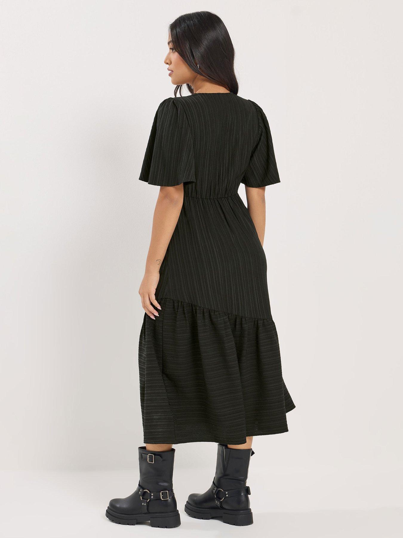 Image 2 of 5 of PixieGirl Petite Crinkle Midi Dress