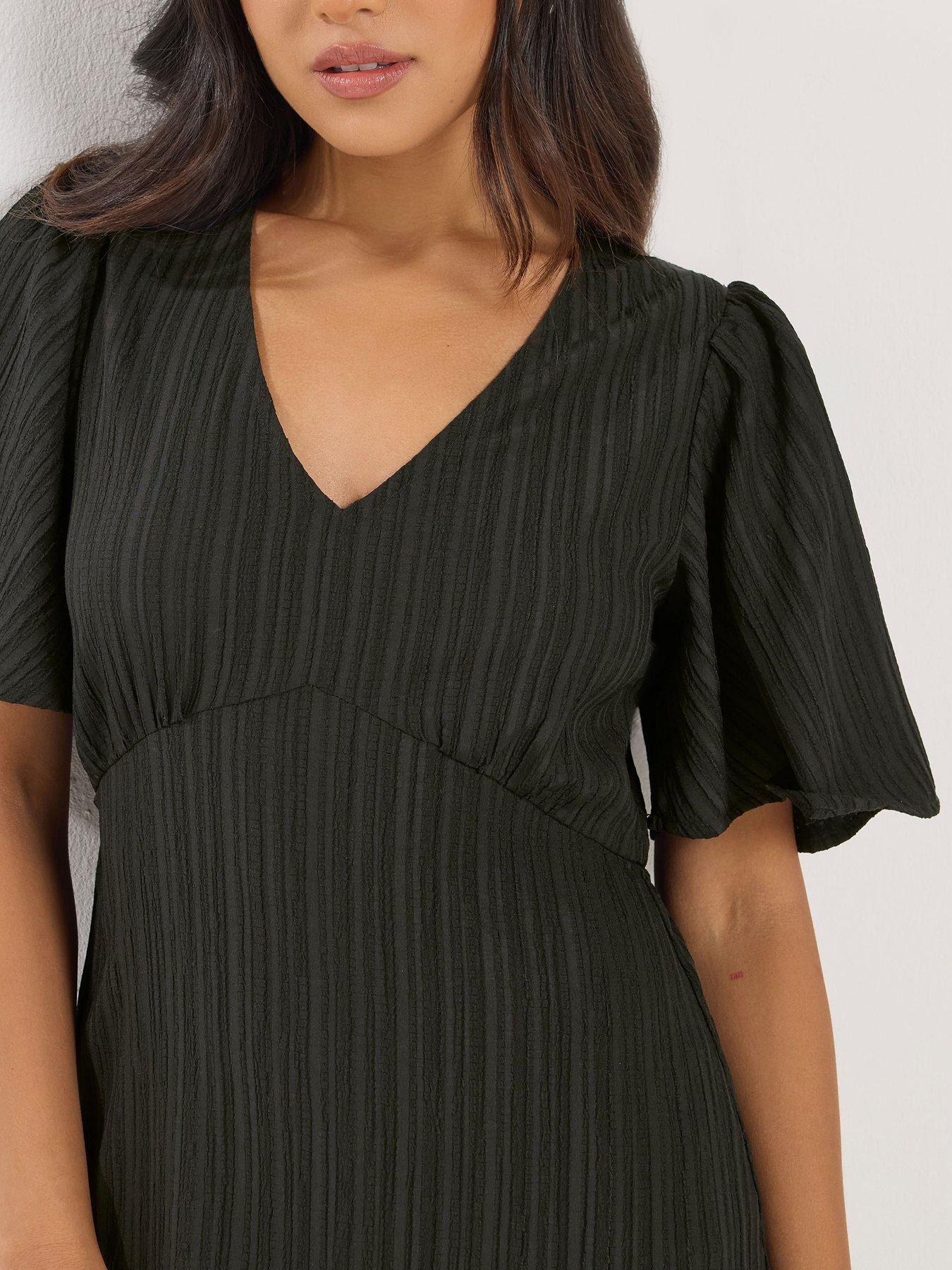 Image 4 of 5 of PixieGirl Petite Crinkle Midi Dress