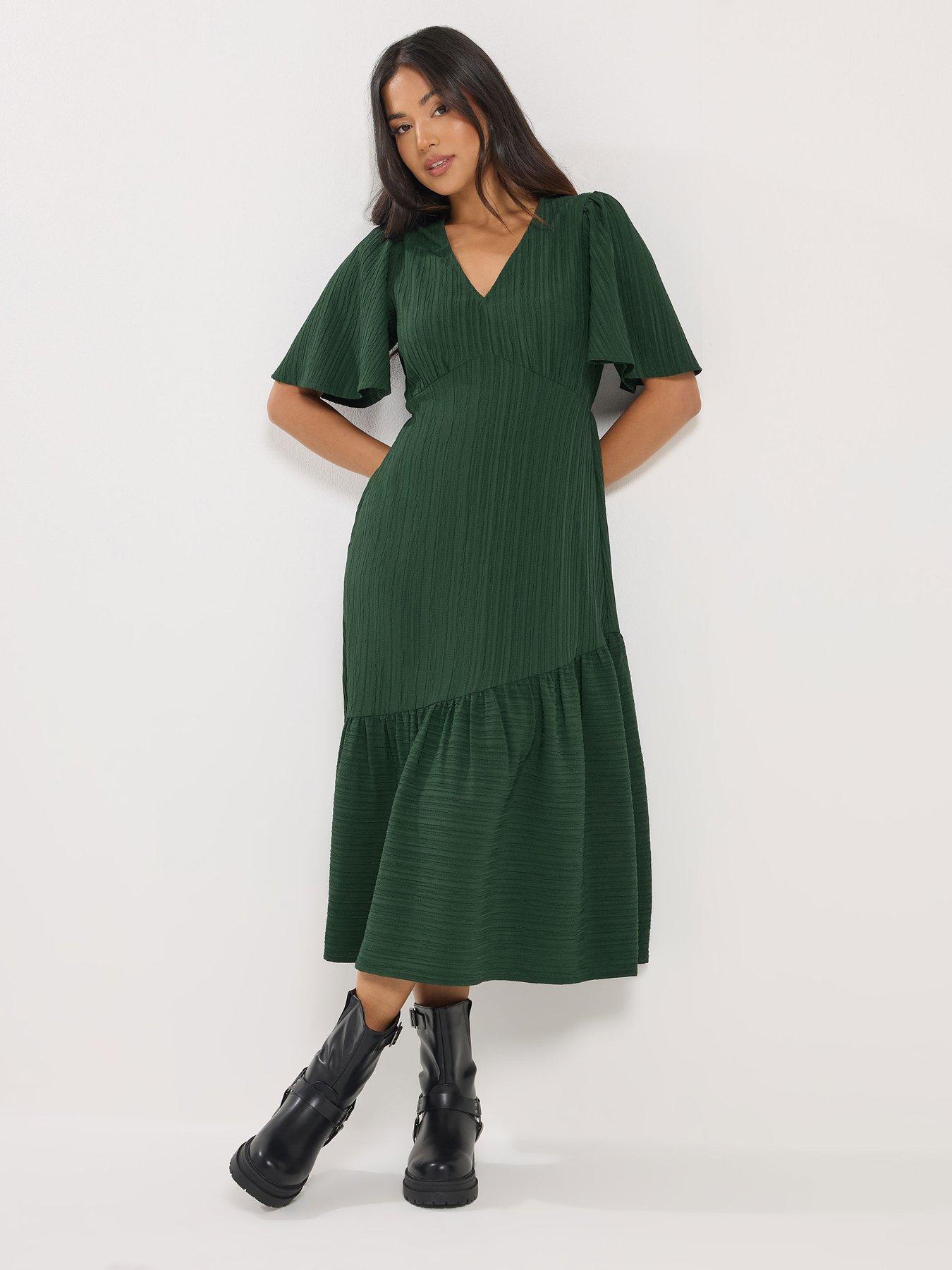 PixieGirl Petite Crinkle Midi Dress