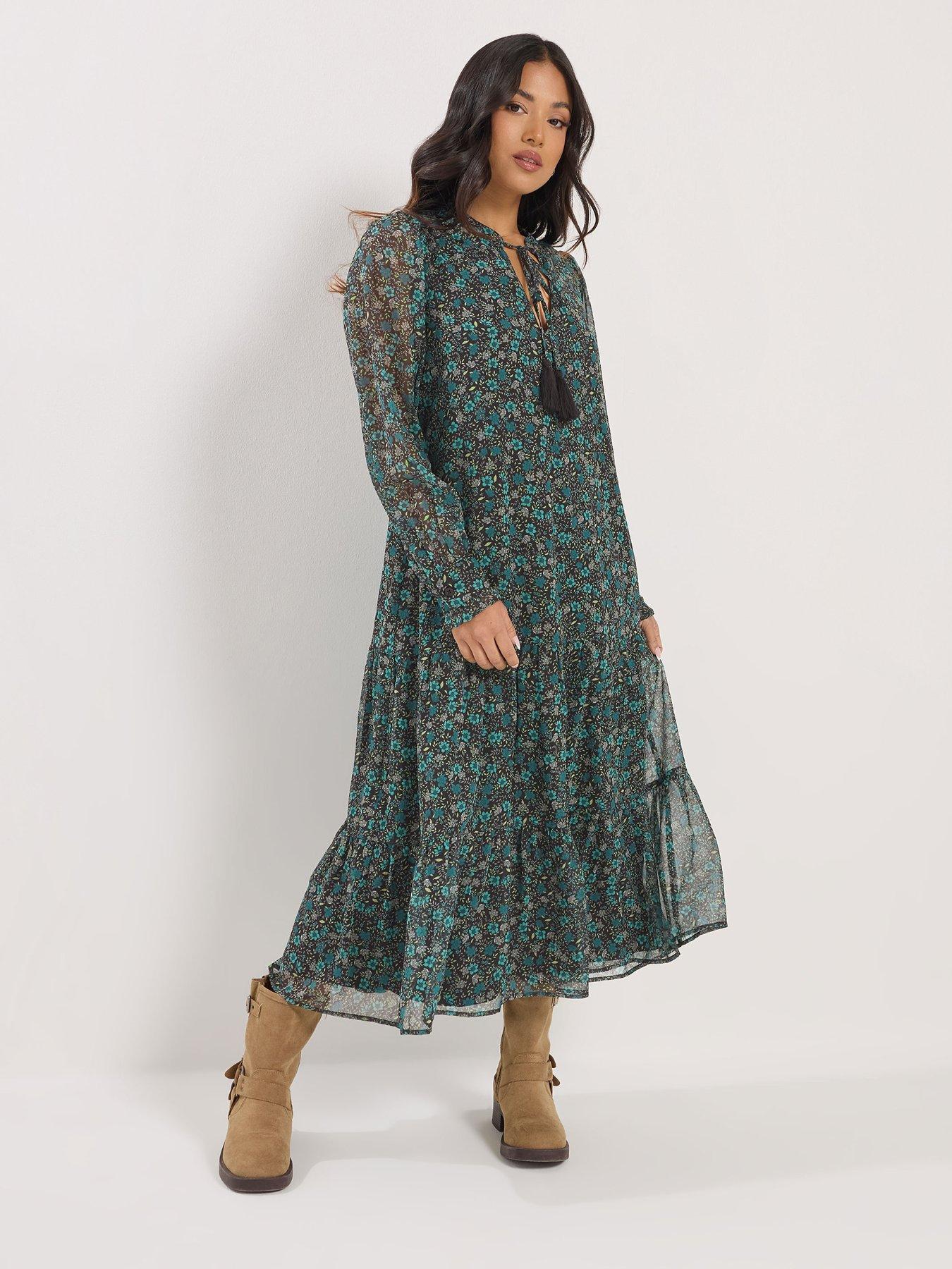 PixieGirl Petite Lace Up Midi Dress