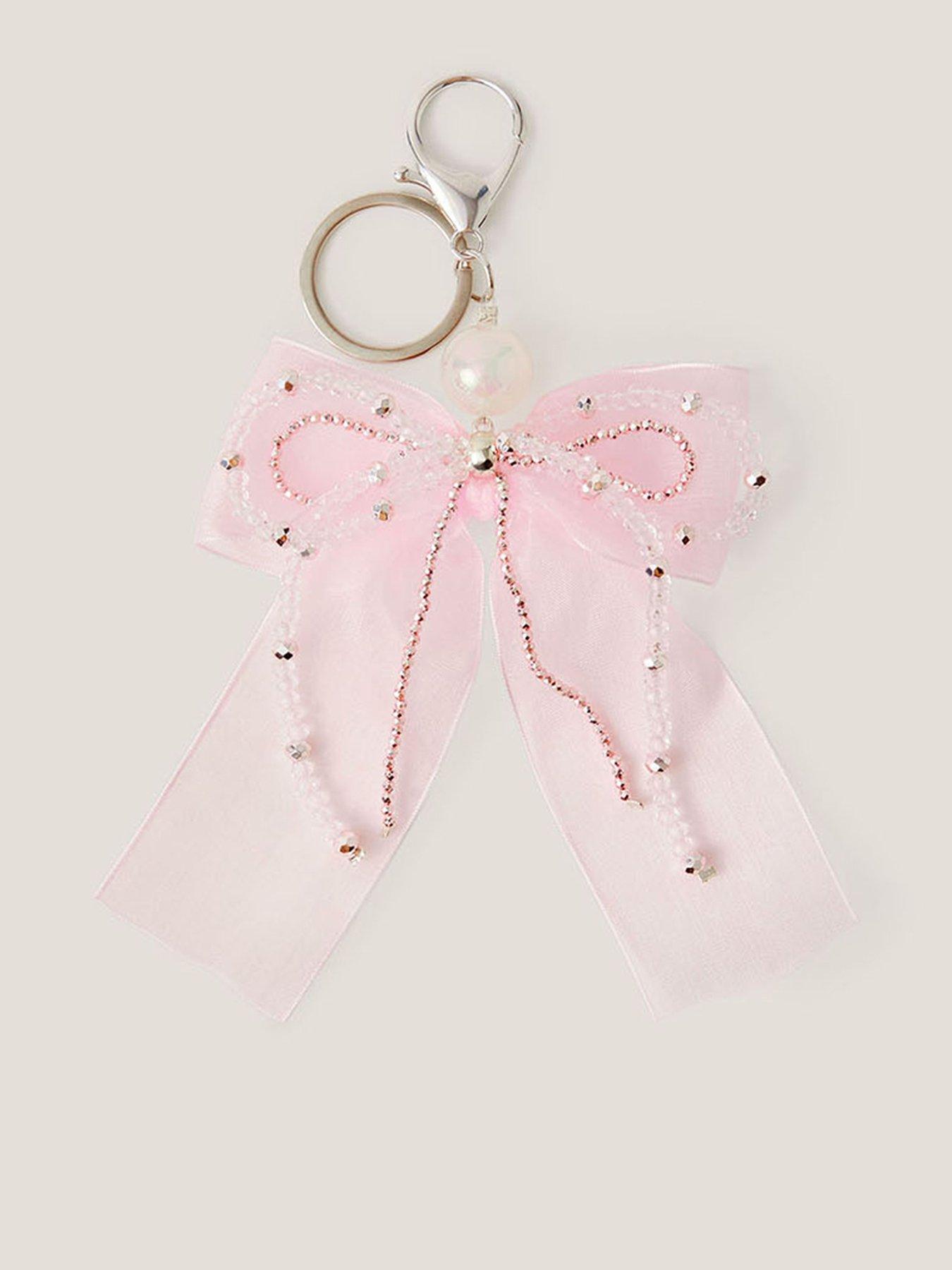 Monsoon Girls Pearl Bow Bag Charm - Light Cream