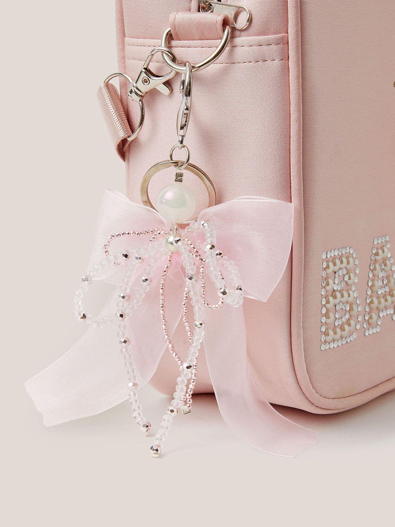 Image 2 of 3 of Monsoon Girls Pearl Bow Bag Charm - Light Cream