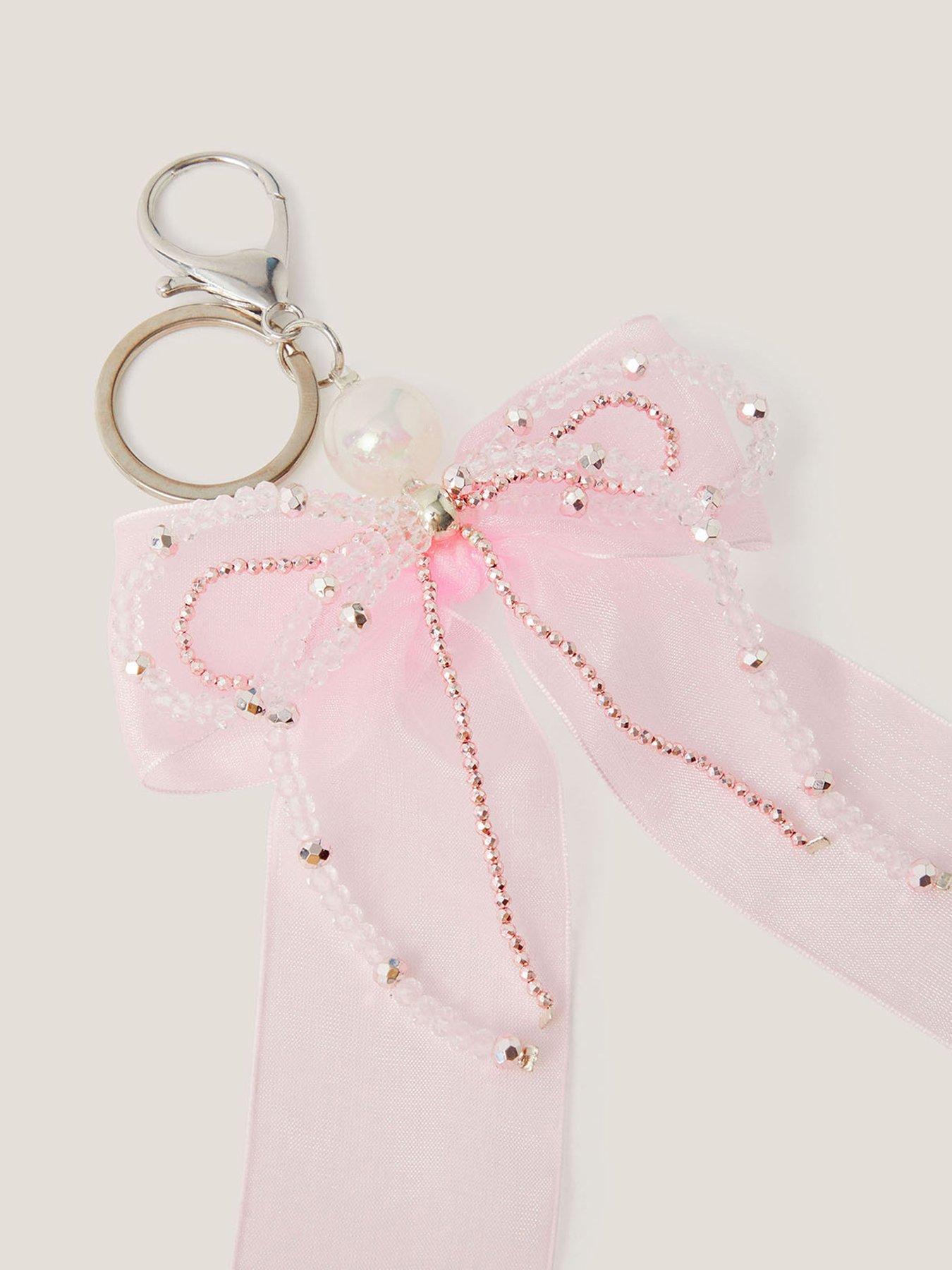 Image 3 of 3 of Monsoon Girls Pearl Bow Bag Charm - Light Cream