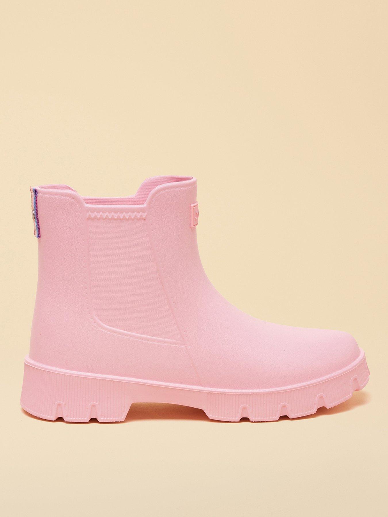 Joules Raindance Lightweight Ankle Wellies  - Light Pink