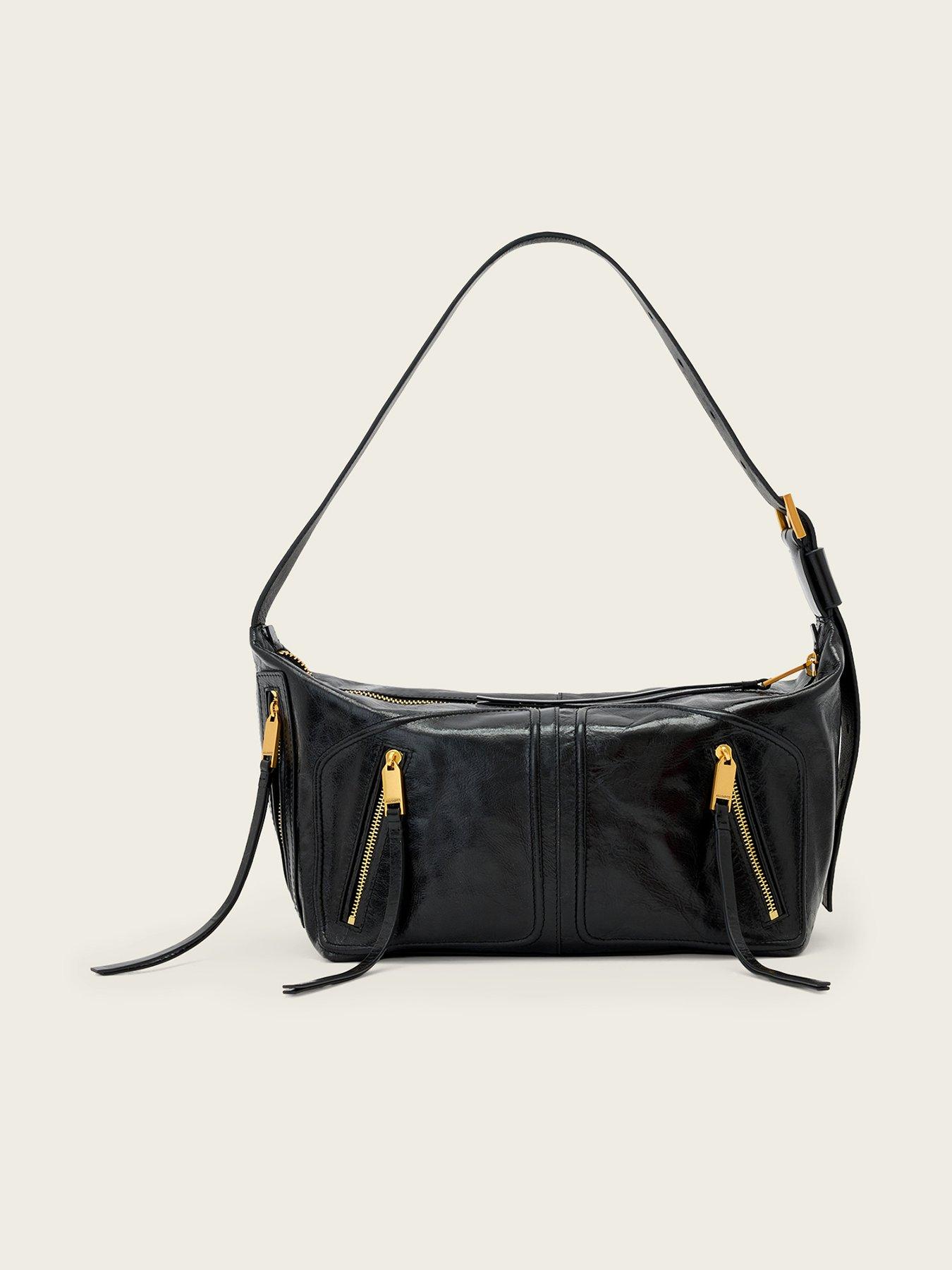AllSaints Jean Rey Leather Shoulder Bag - Black