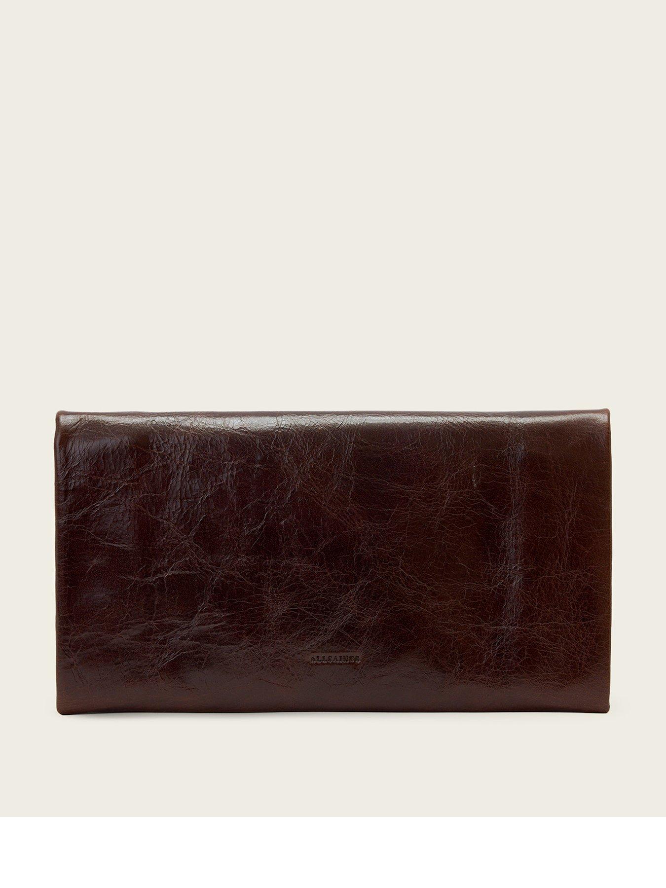 AllSaints Harluna Leather Clutch Bag - Brown