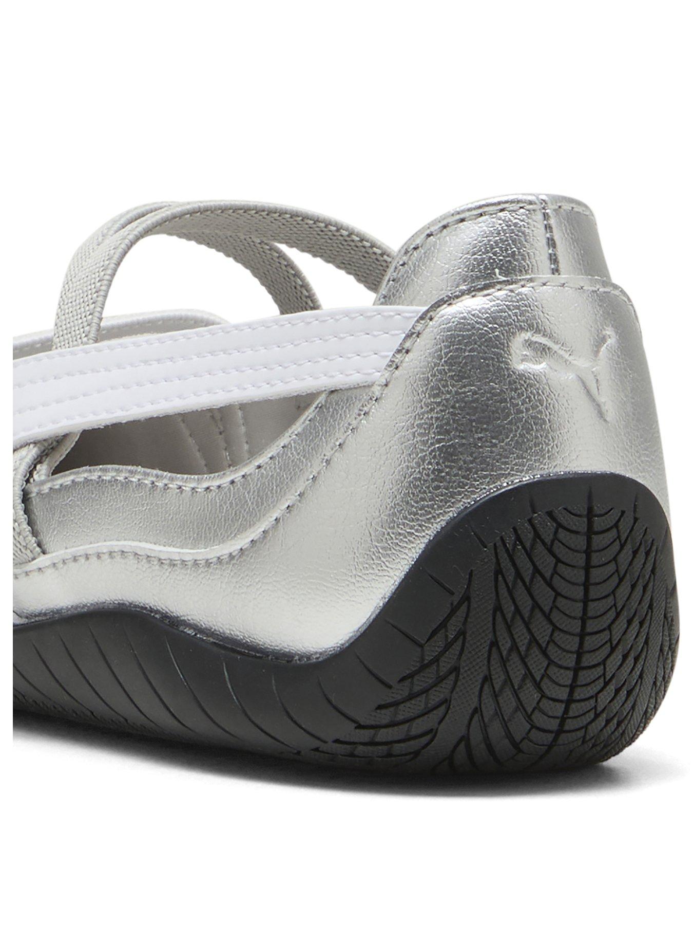 Image 4 of 7 of Puma Womens Speedcat Ballet Metallic Trainer - White