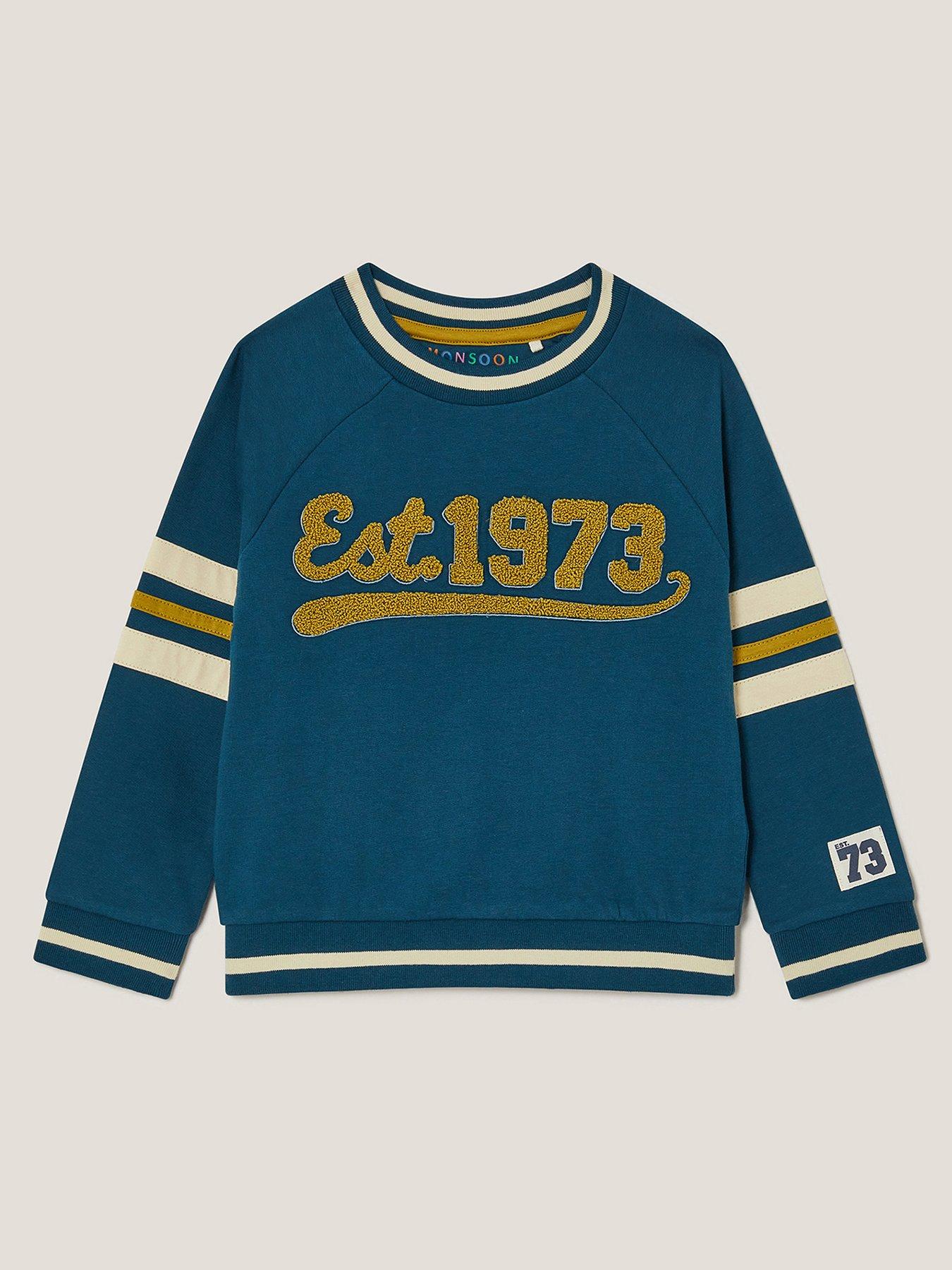 Monsoon Boys Snow Leopard Sweat Top - Blue