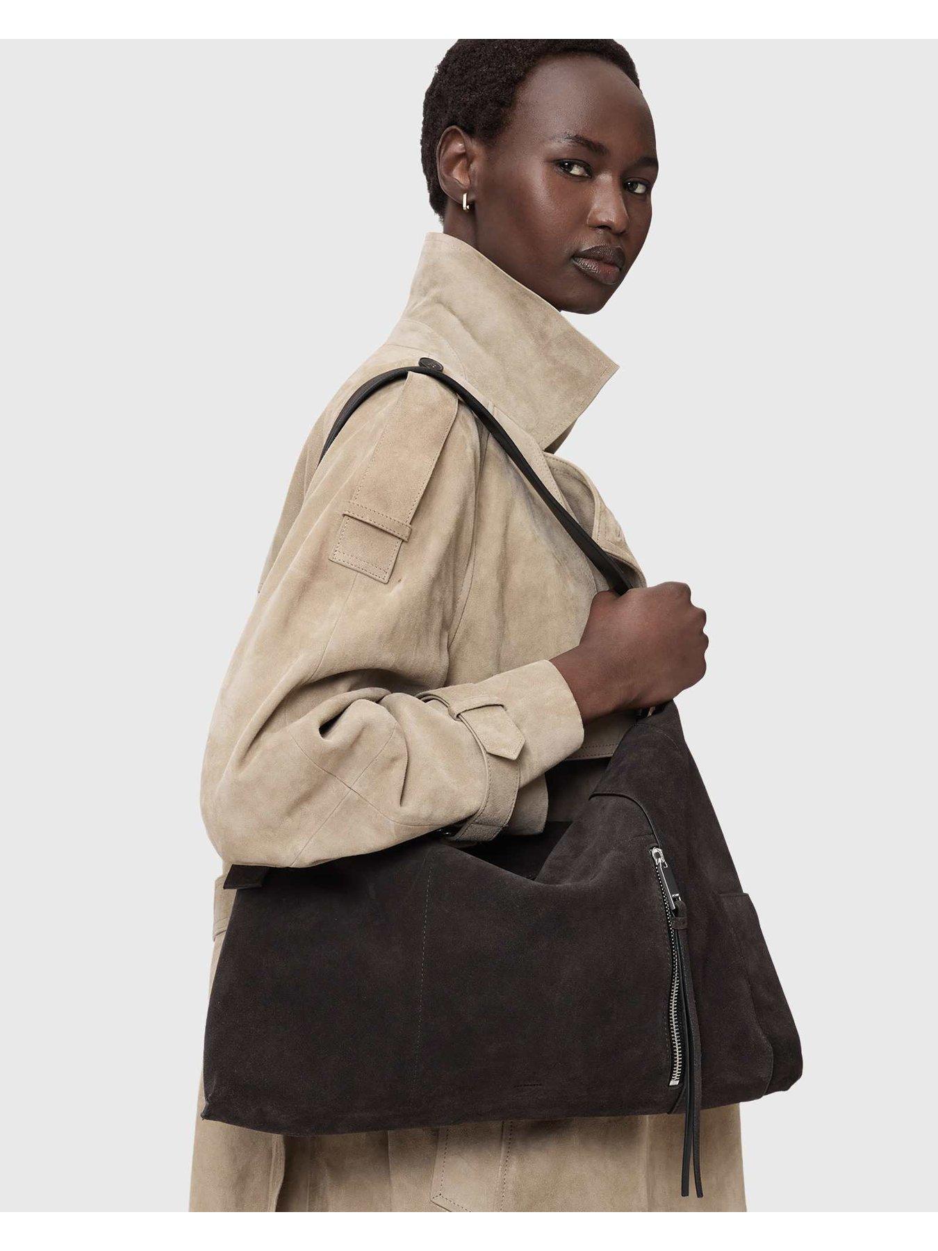 Image 2 of 5 of AllSaints Alba Suede Shoulder Bag - Brown
