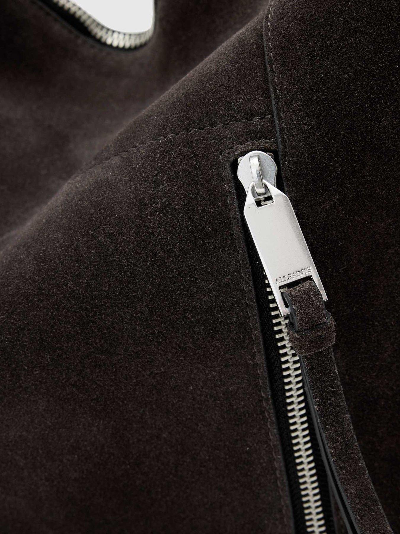 Image 5 of 5 of AllSaints Alba Suede Shoulder Bag - Brown