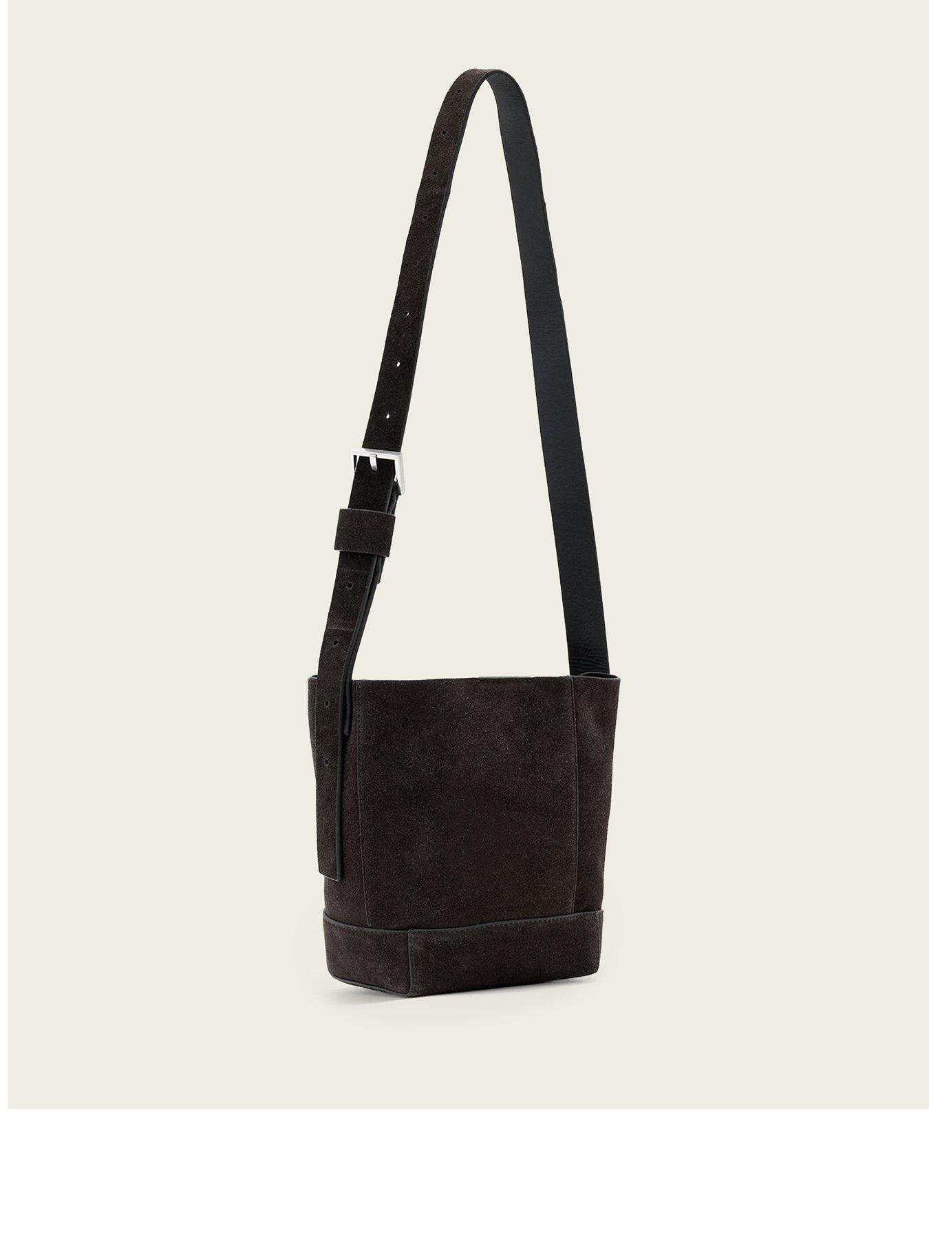AllSaints Alba Suede Mini Hobo Bag - Brown