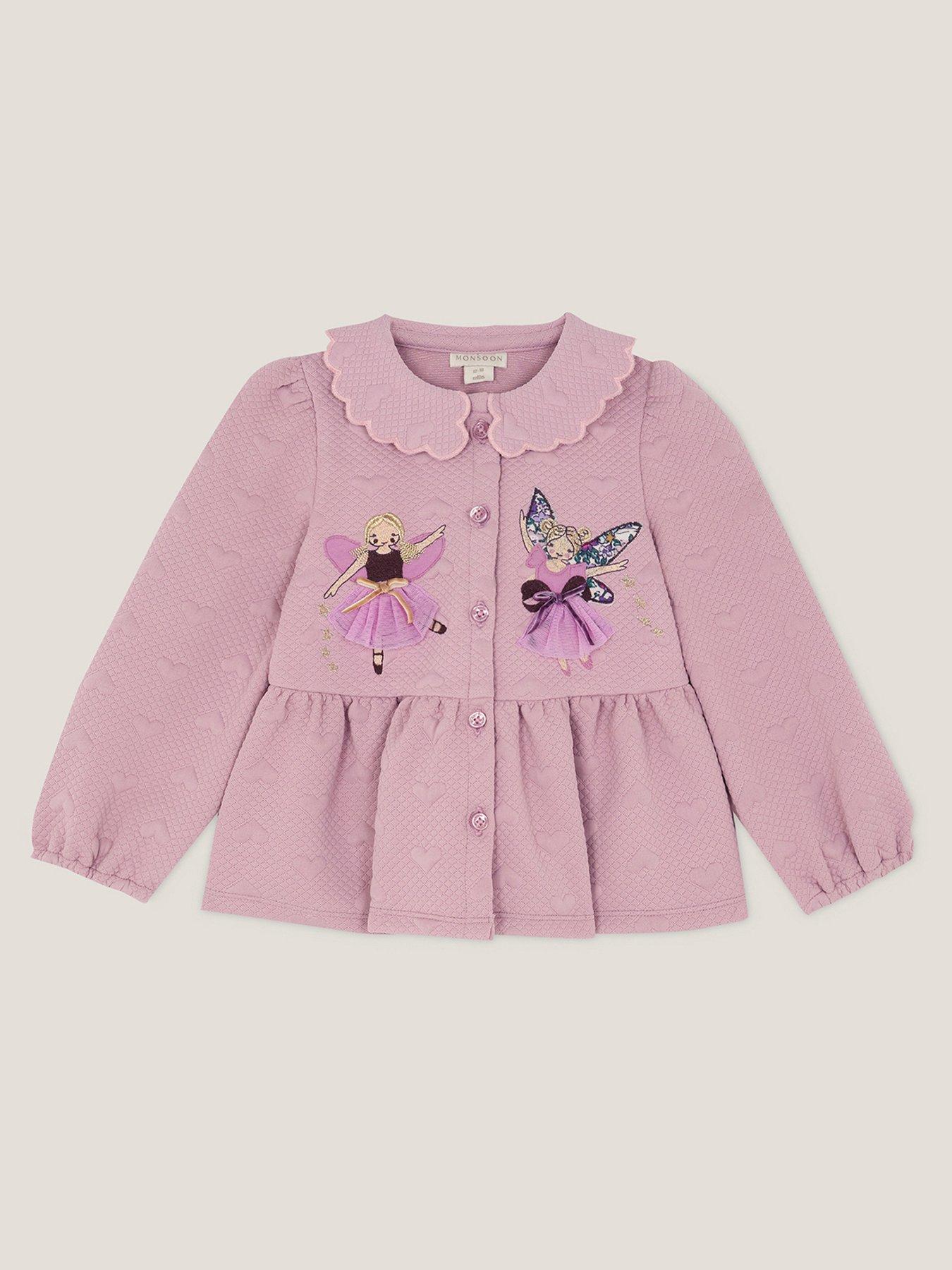 Monsoon Baby Girls Fairy Embroidered Jacket - Pink