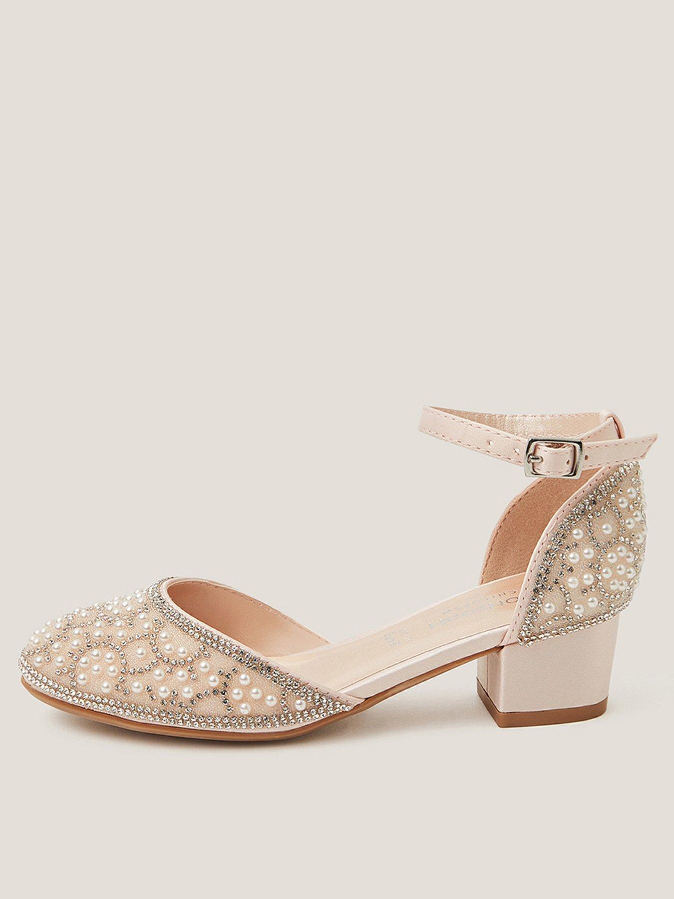 Monsoon Girls Bling Dazzle 2 Part Heel Shoes - Pink