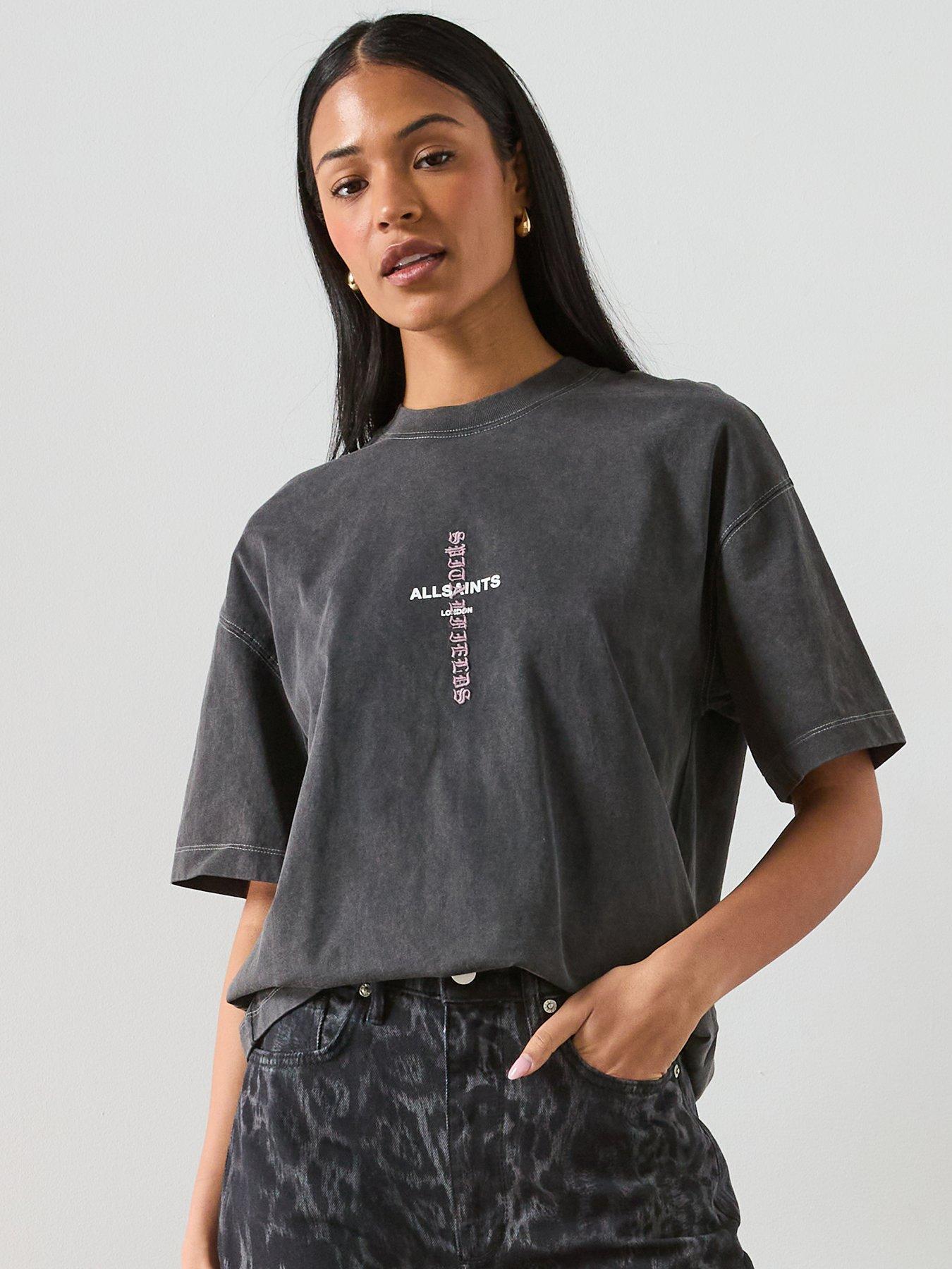 AllSaints Knox Etta T-Shirt - Washed Black