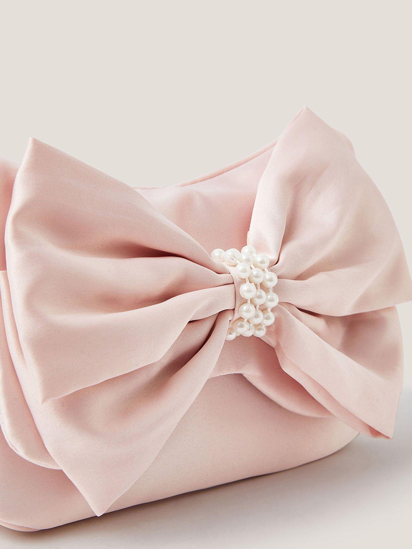 Image 3 of 3 of Monsoon Girls Double Pearly Bow Bag - Pink