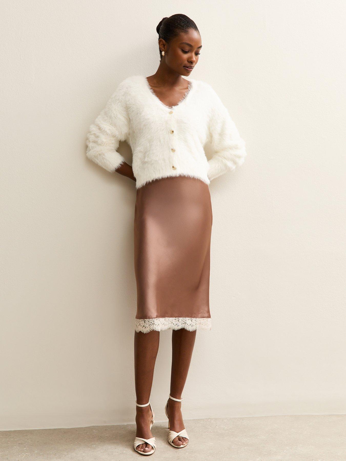 Image 3 of 5 of New Look Super Fluffy Button Up Cardigan - Cream