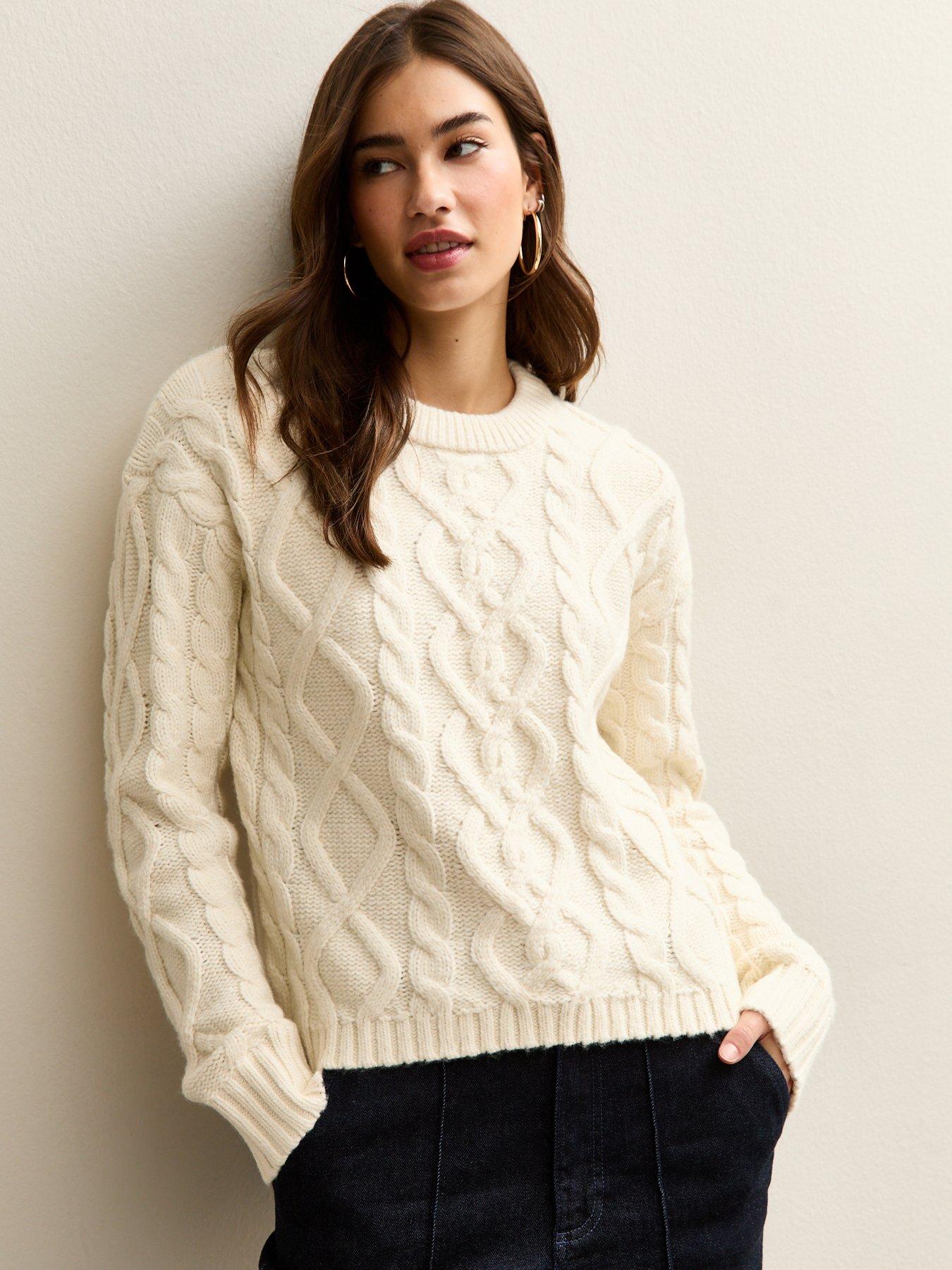 New Look Midweight Cable Knit Jumper - Cream