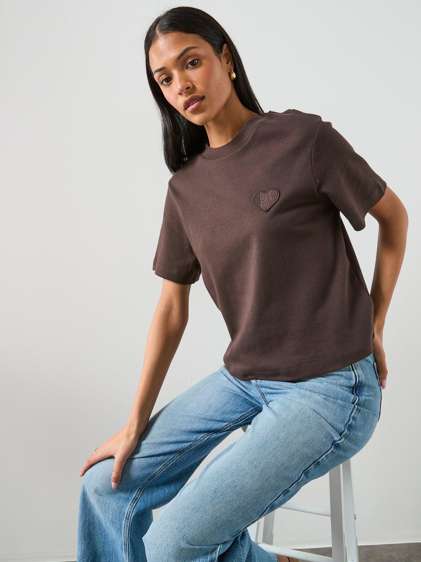 AllSaints Lover Lisa Short Sleeve T-Shirt - Bottle Brown