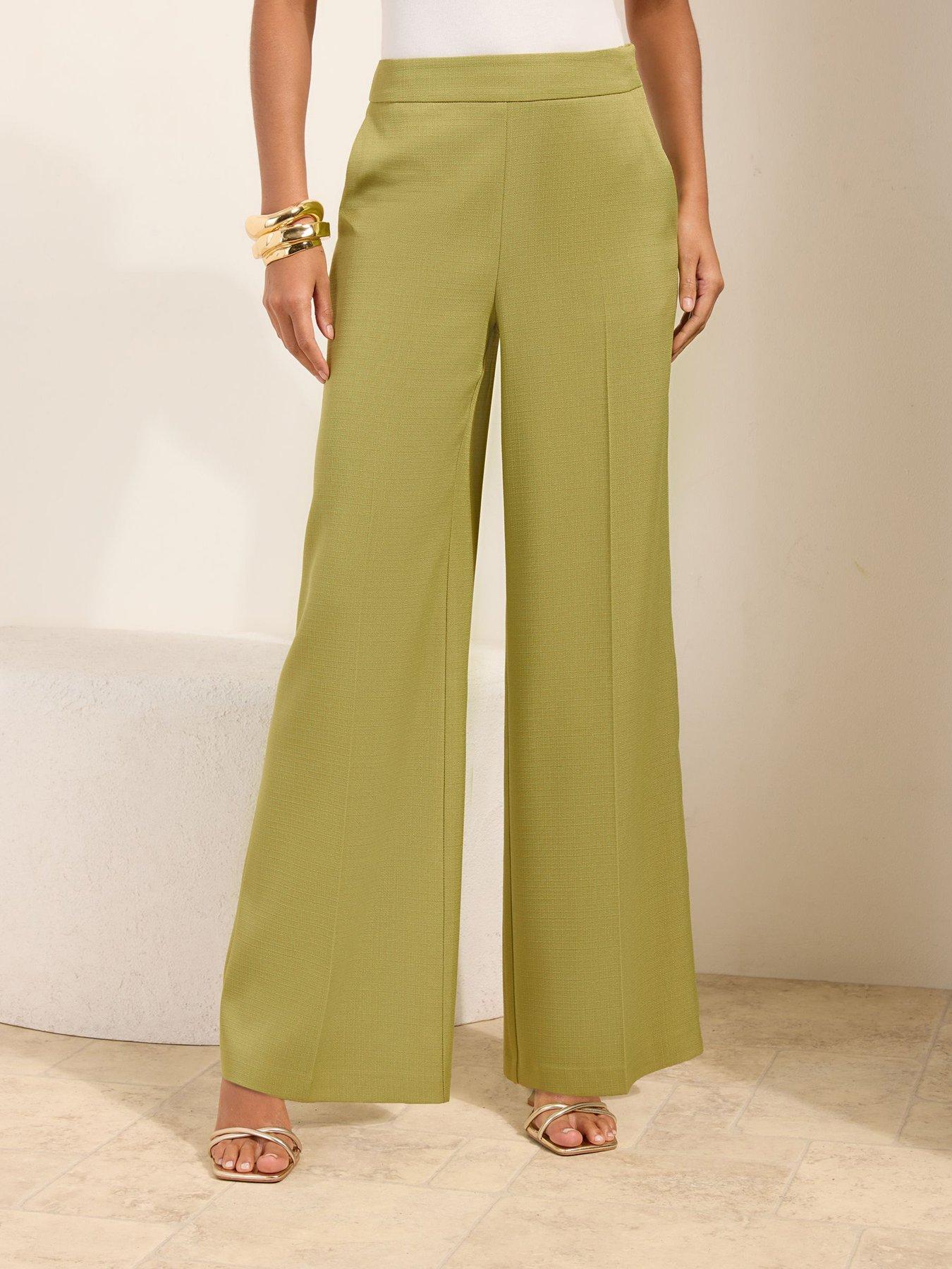 Friends Like These Cross Hatch Trousers, Green, Size 8, Women