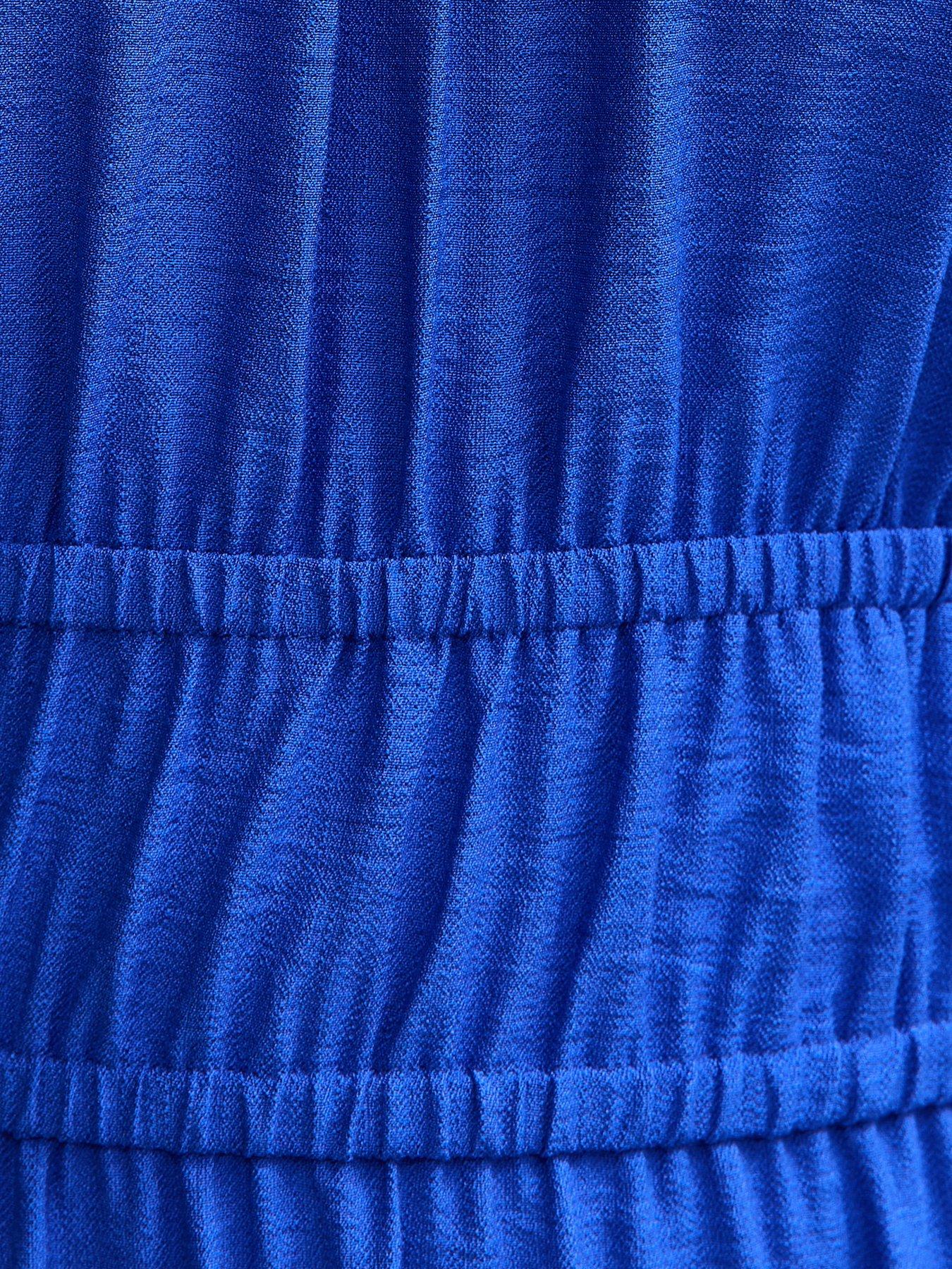 Image 5 of 5 of New Look Bright Blue Milkmaid Midi Dress