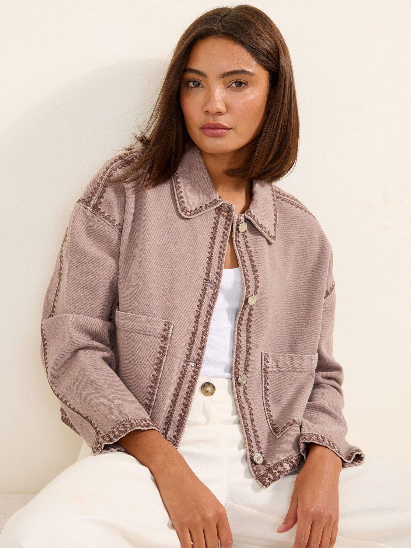 Friends Like These Whipstitch Twill Jacket - Purple
