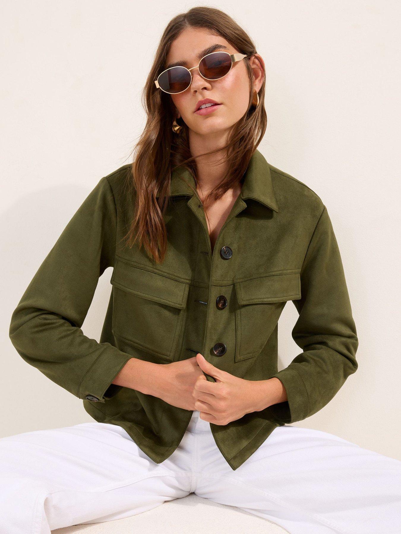 Friends Like These Suedette Boxy Jacket - Green