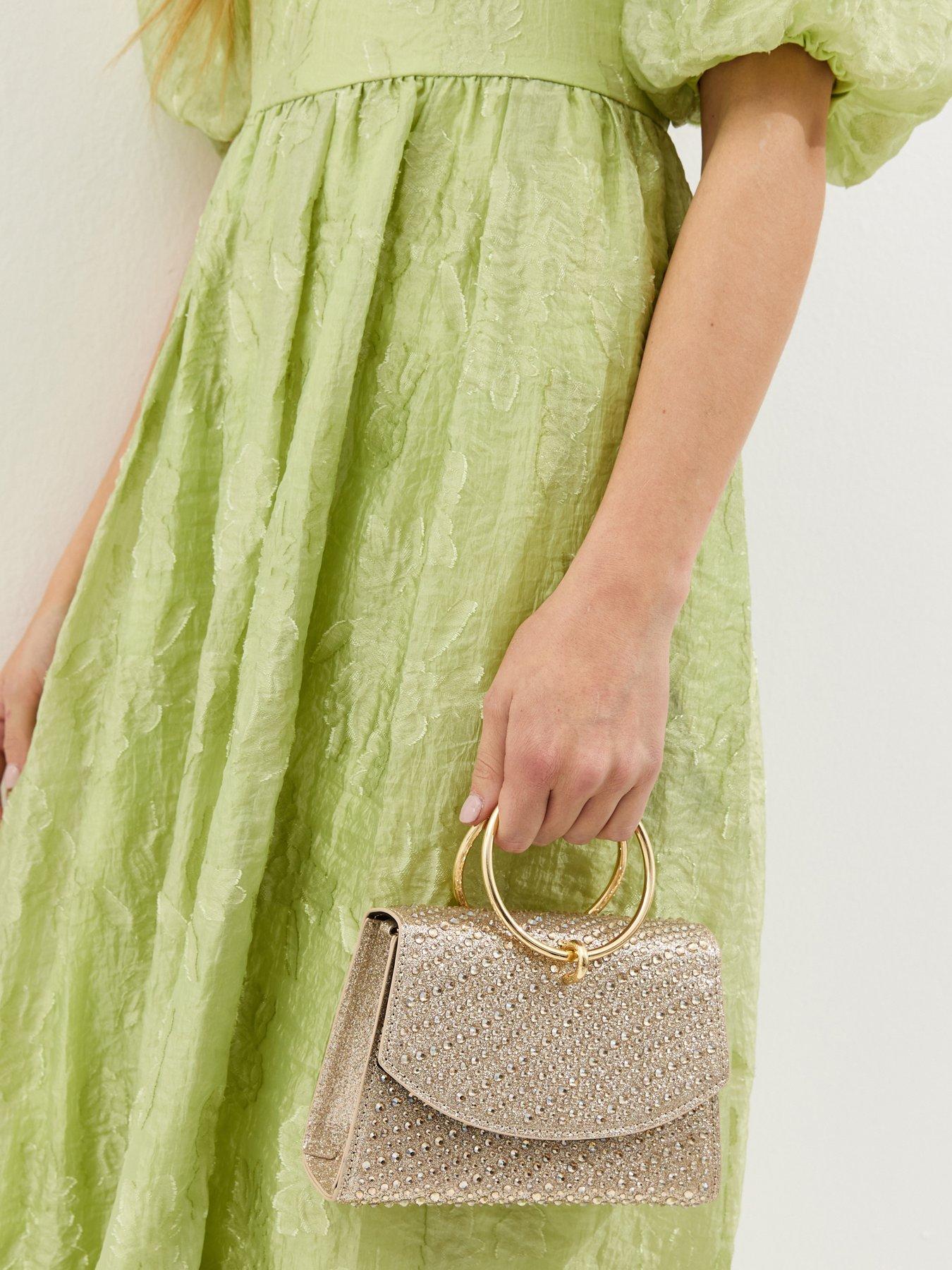 New Look Gold Diamanté Embellished Round Top Handle Bag