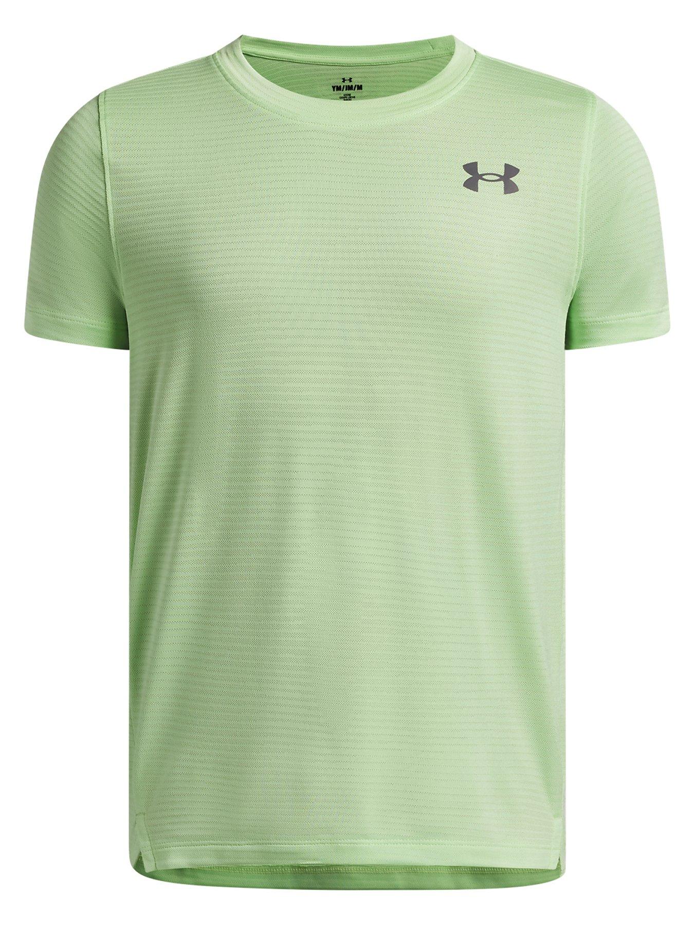 UNDER ARMOUR Junior Boys Training Tech Vent Short Sleeve T-Shirt, Green, Size M=9-10 Years