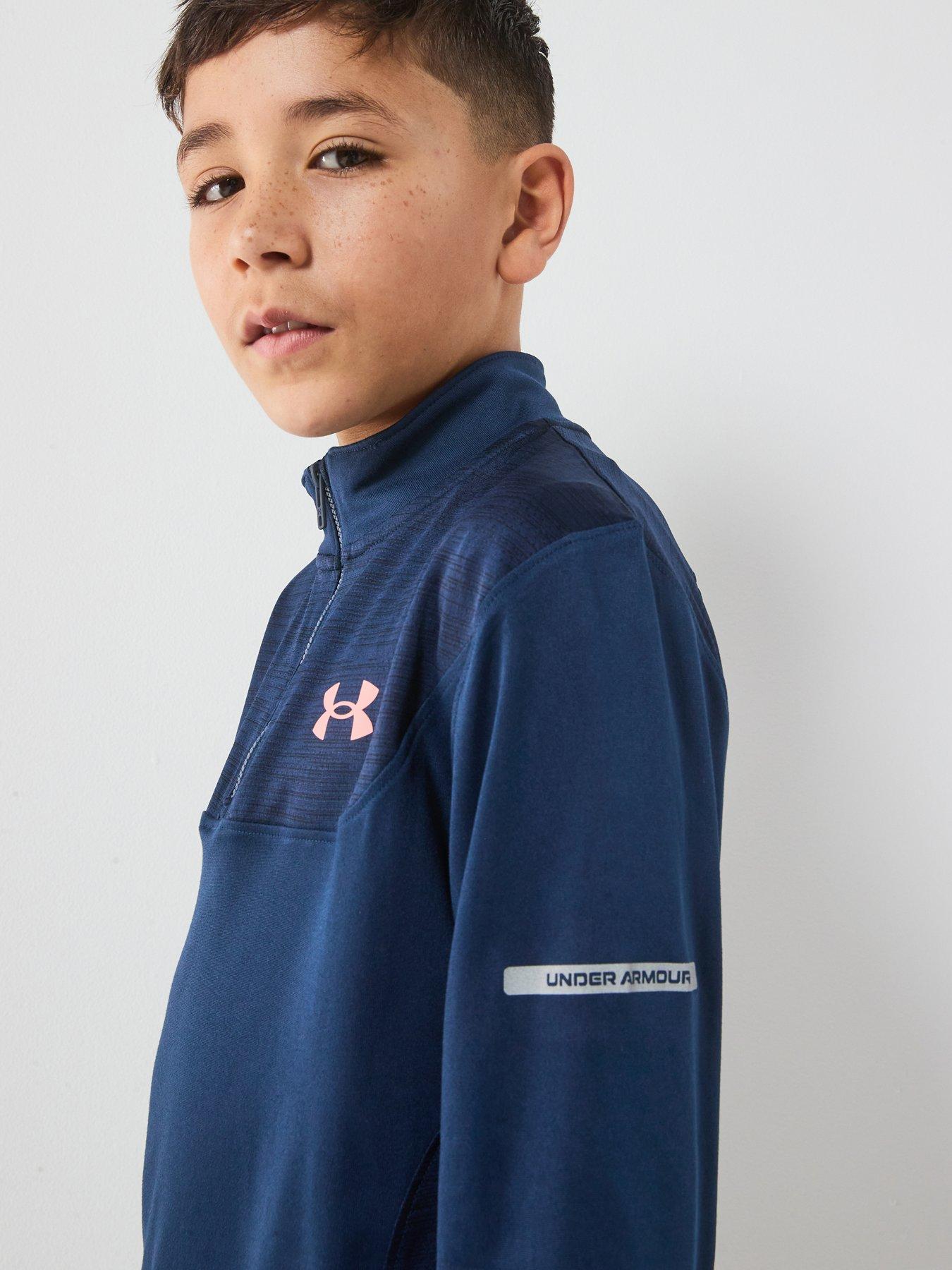 Image 4 of 7 of UNDER ARMOUR Junior Boys Training Tech Utility 1/4 Zip Top - Navy