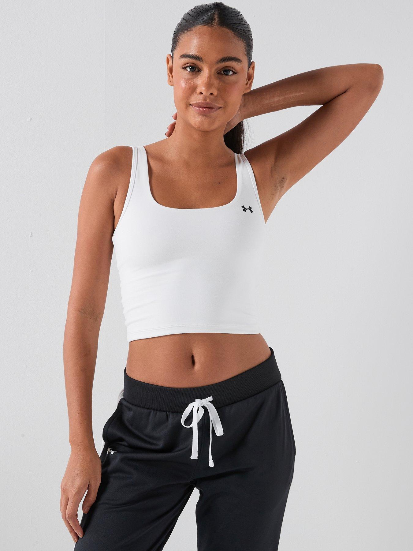 UNDER ARMOUR Womens Training Motion Tank, White, Size Xs, Women