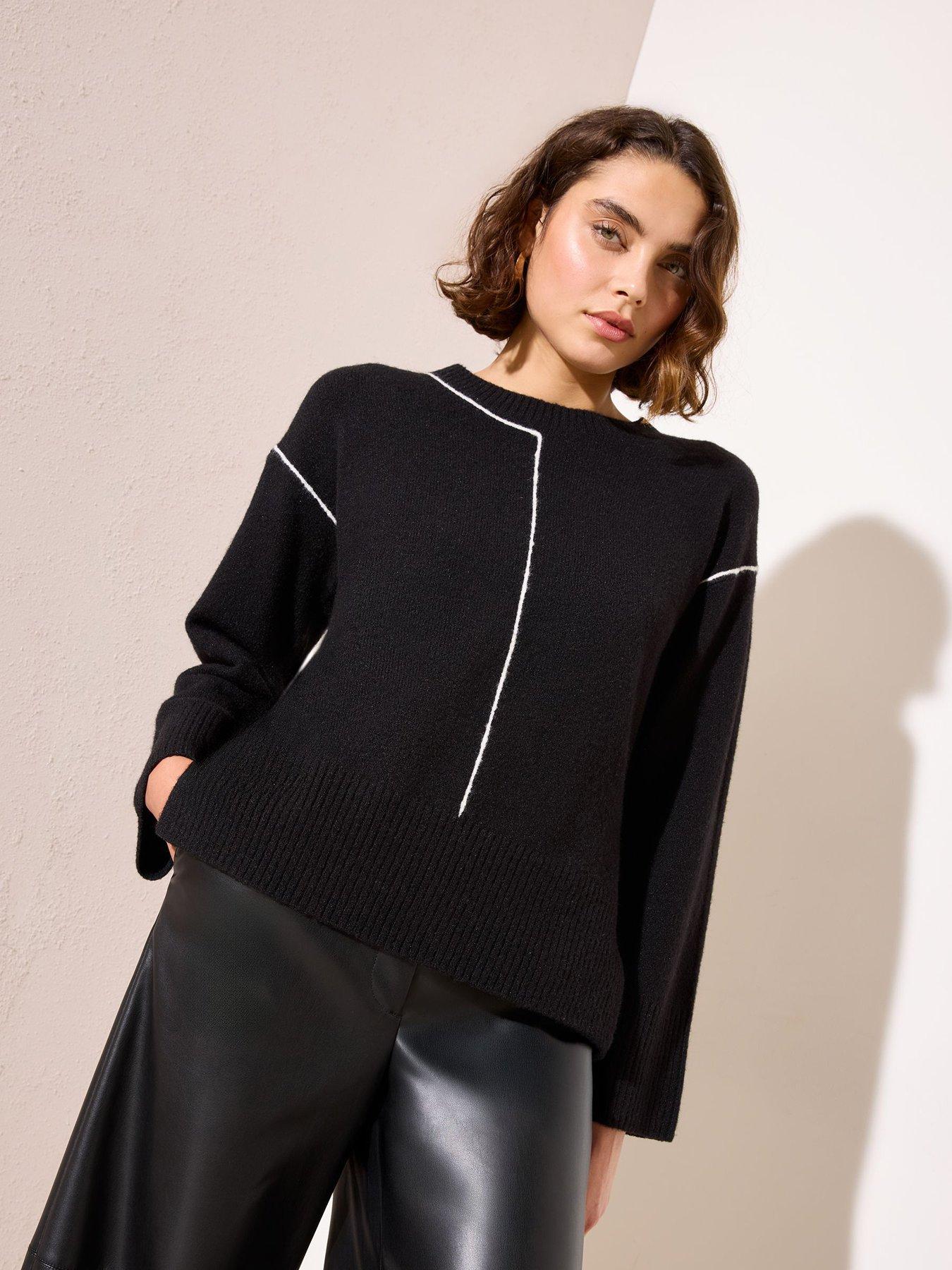 Friends Like These Stitch Detail Jumper - Black