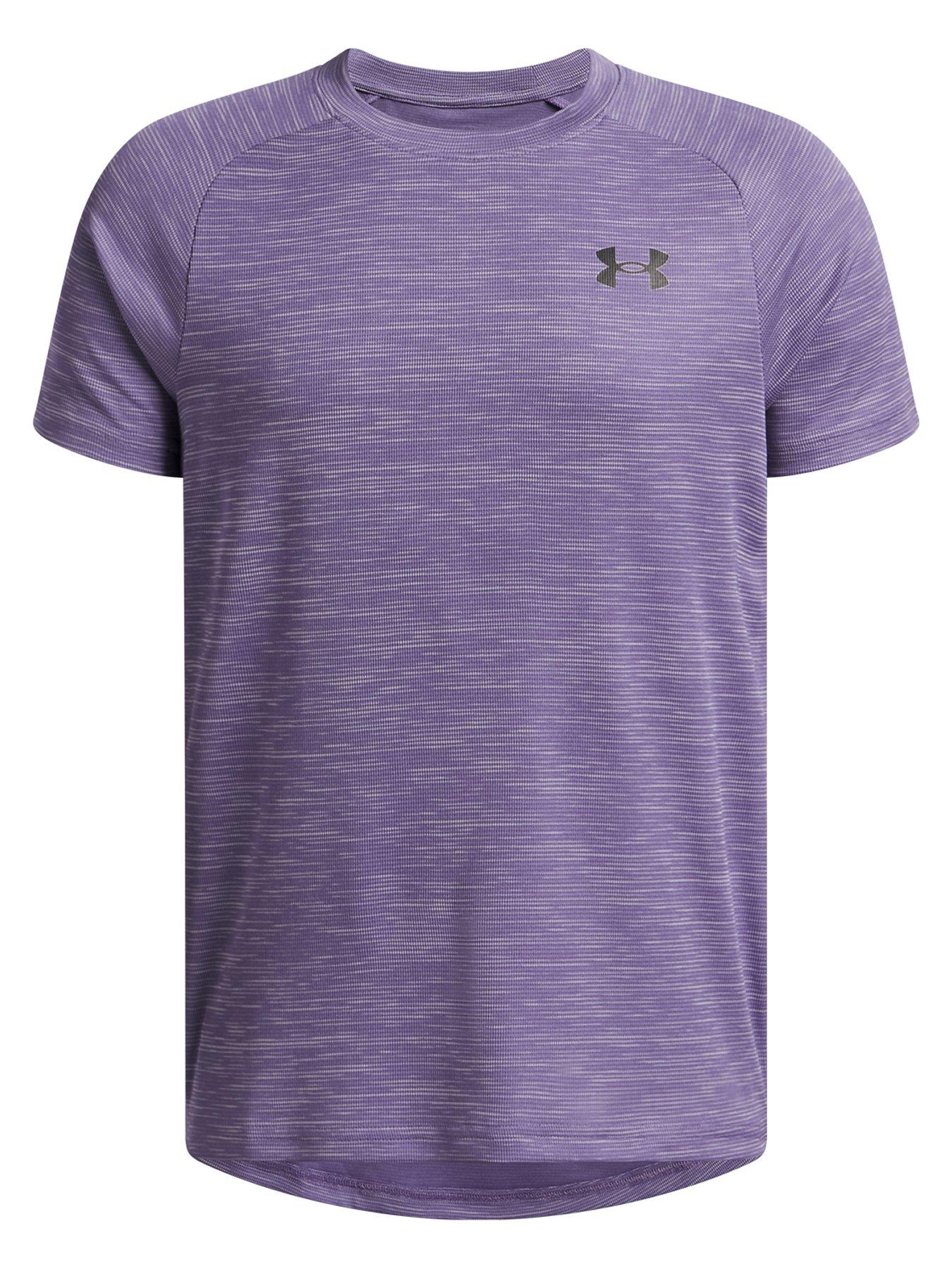 UNDER ARMOUR Junior Boys Training Tech Short Sleeve Crew Neck T-Shirt - Purple