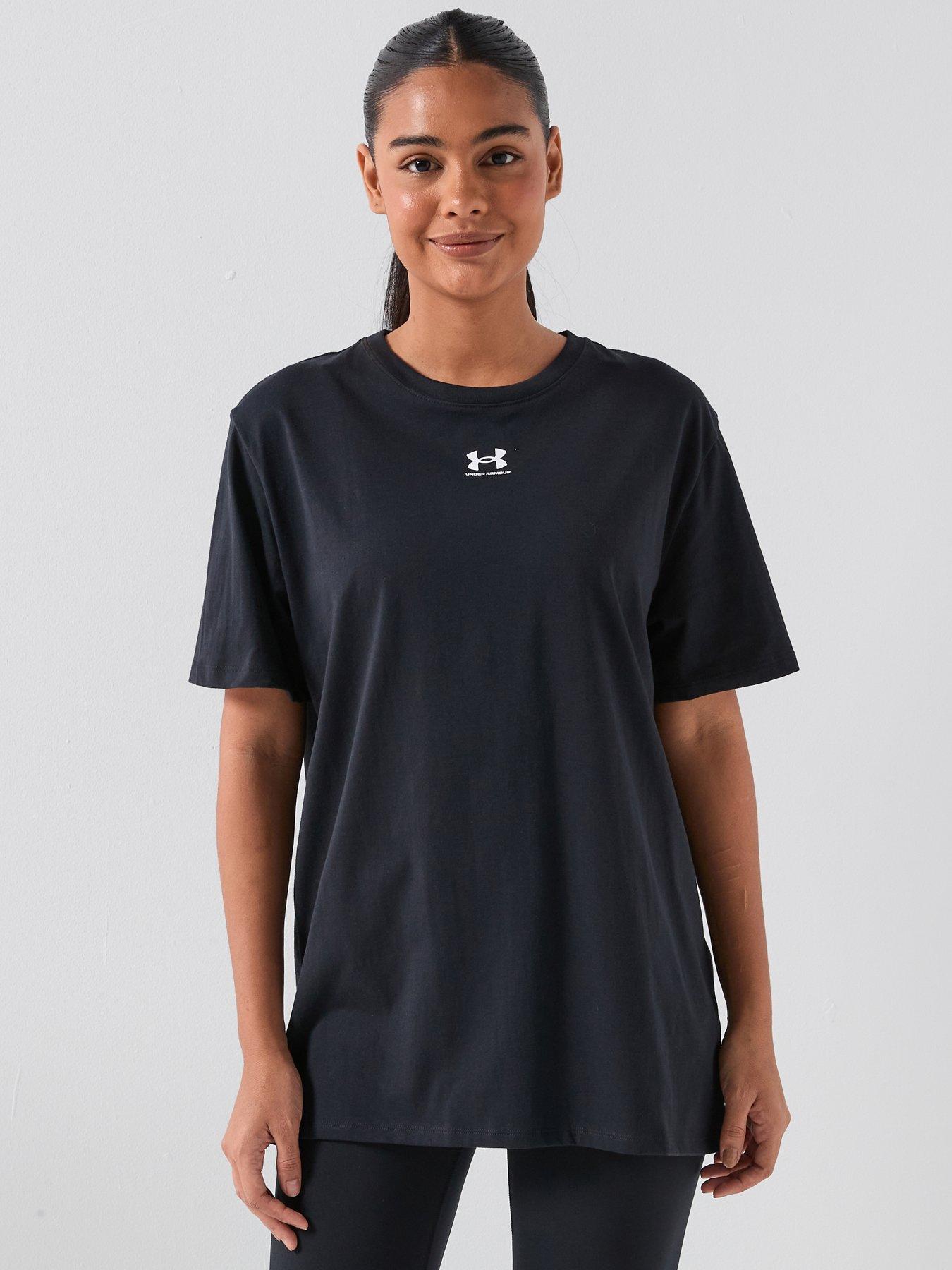UNDER ARMOUR Womens Rival Knit Short Sleeve T-Shirt - Black