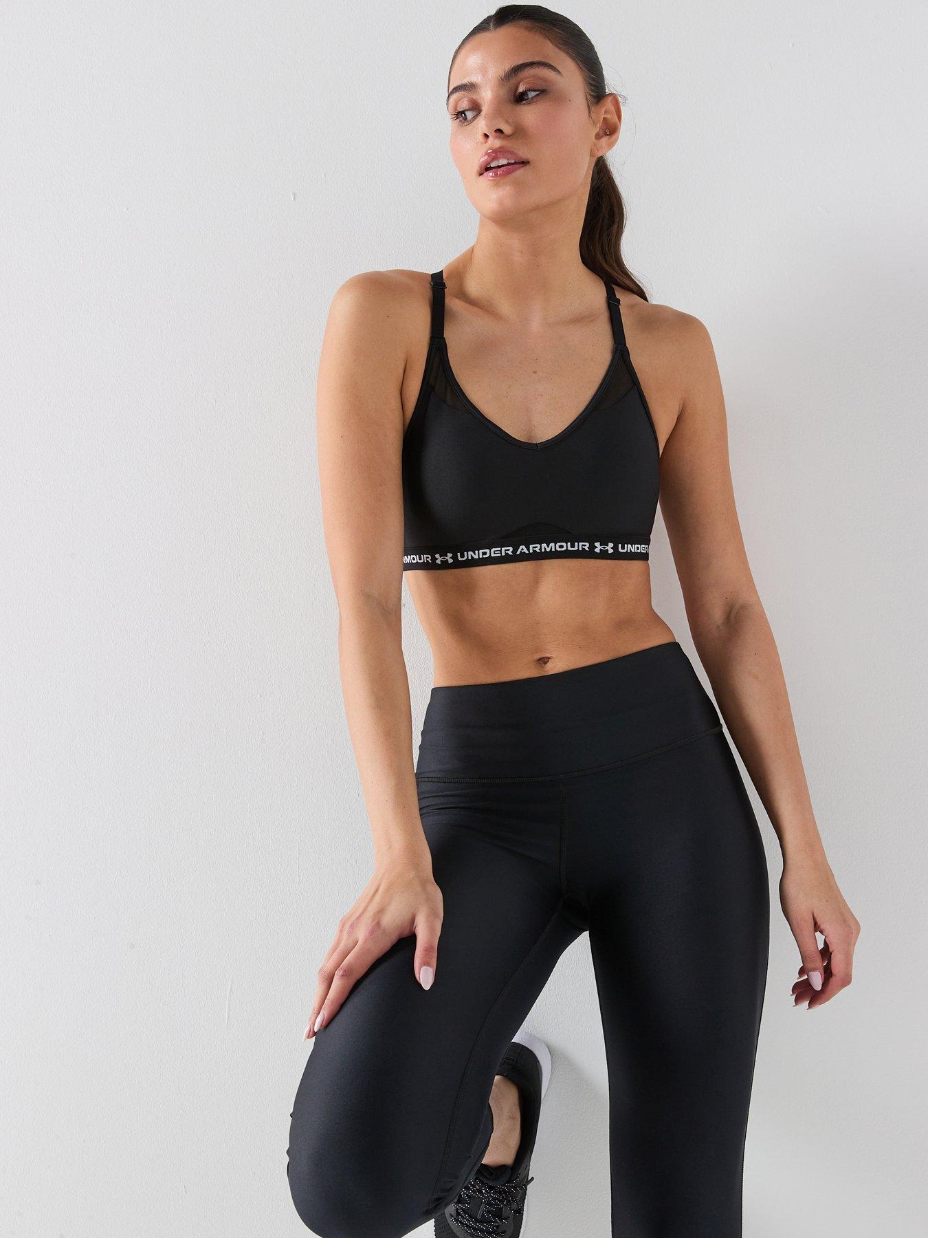 UNDER ARMOUR Womens Training Crossback Low Bra - Black