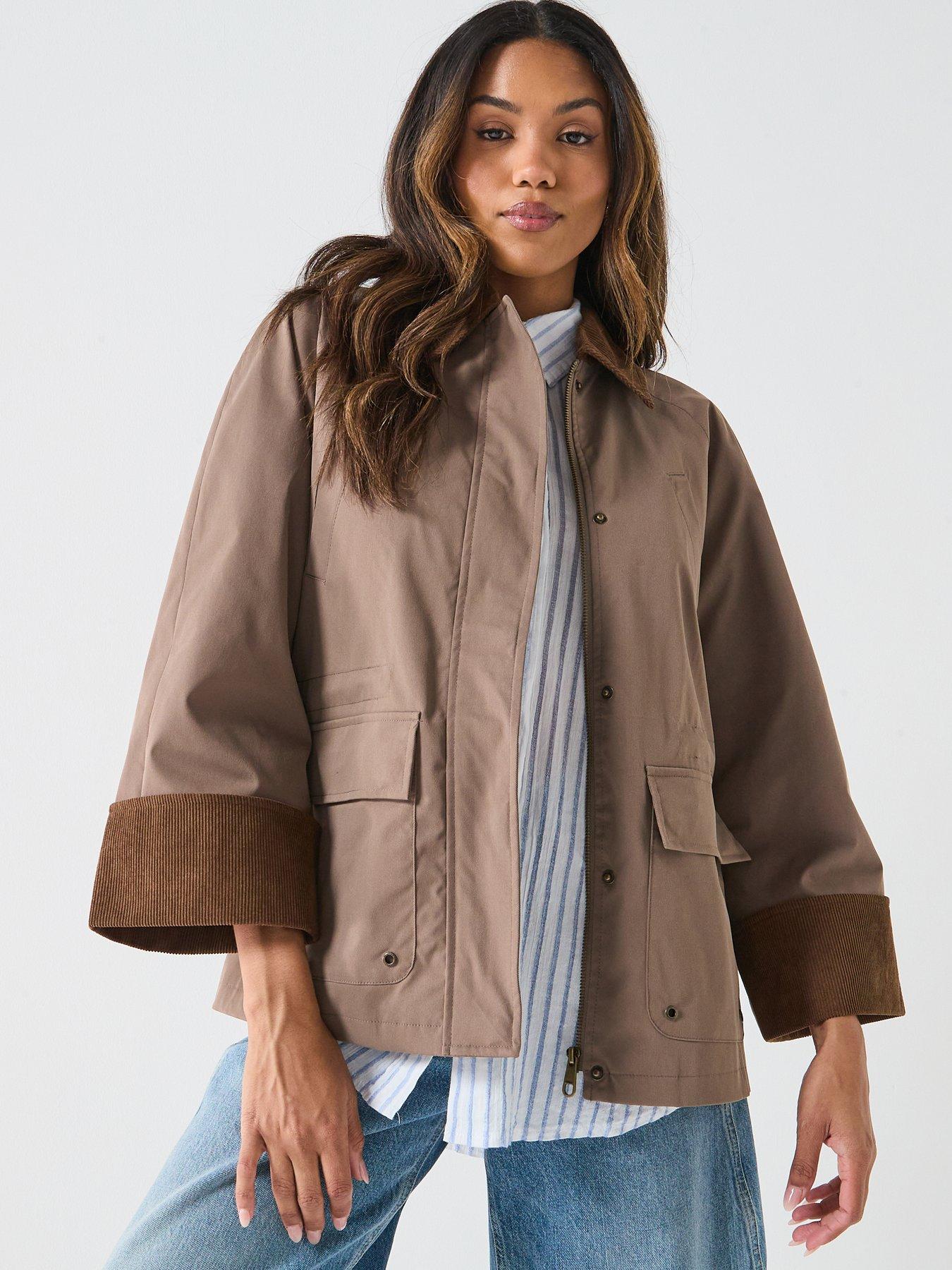 only-orchid-corduroy-collar-and-cuff-jacket-brown