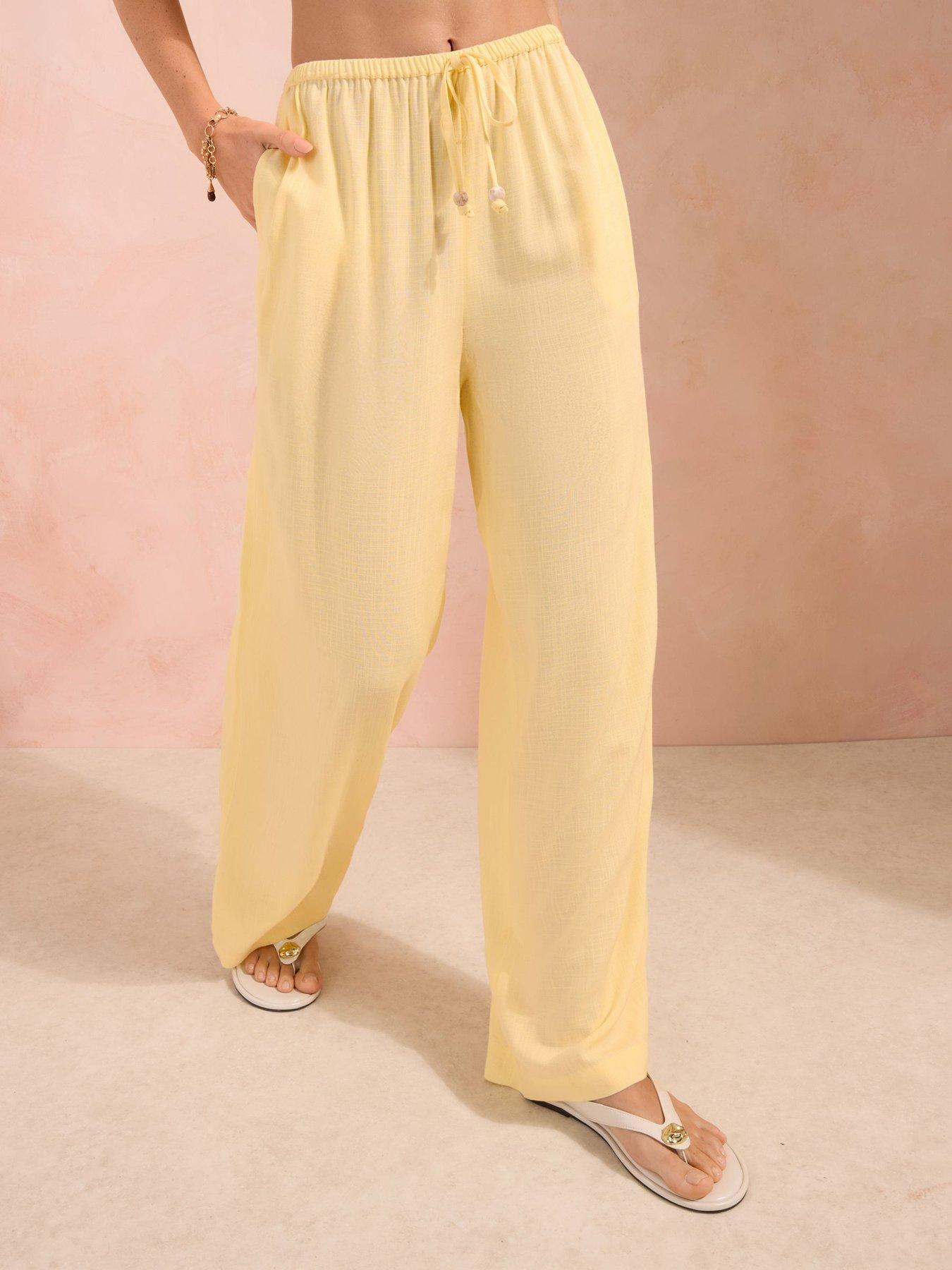 Friends Like These Linen Skinny Tie Trouser - Yellow