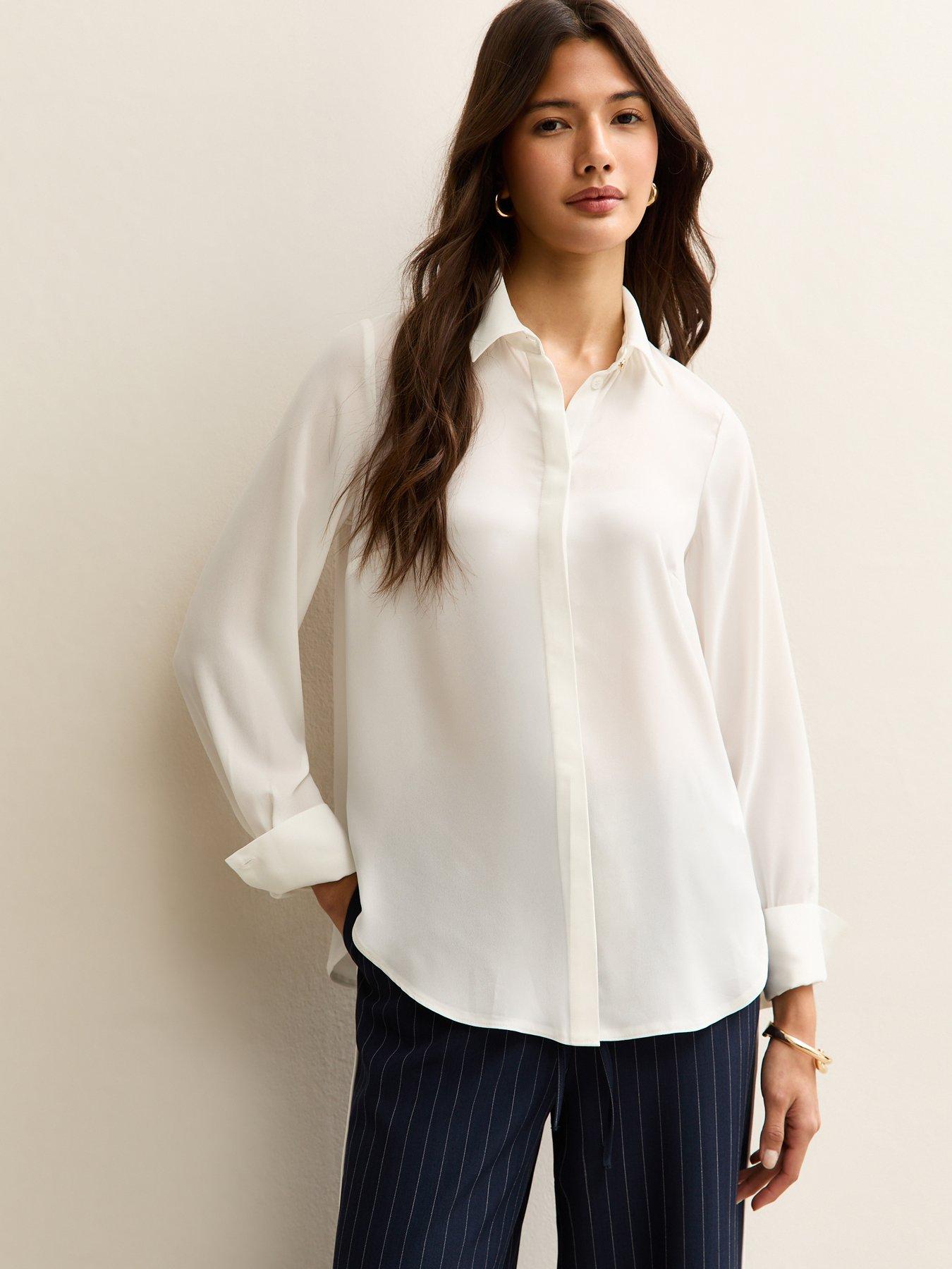 New Look White Concealed Button Shirt
